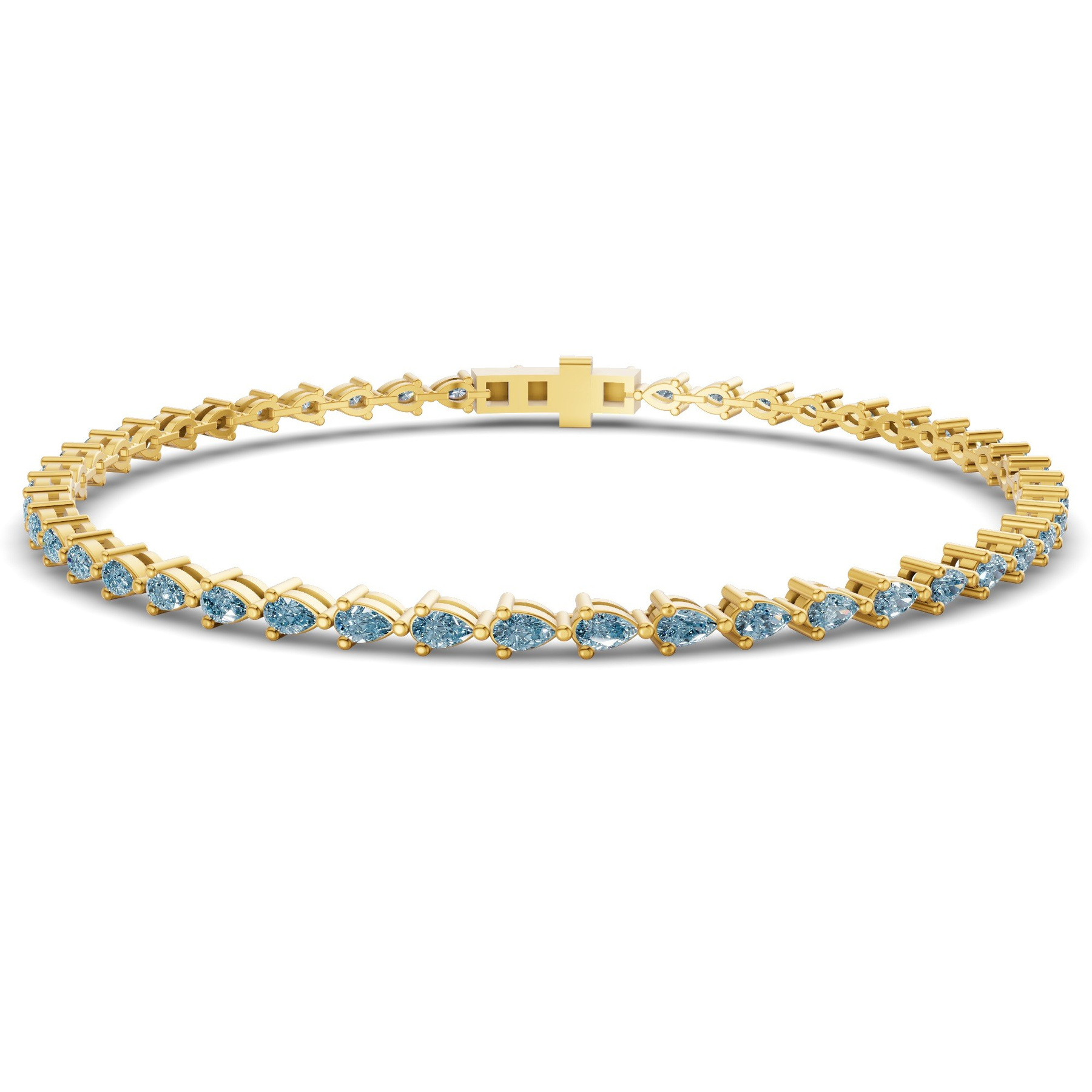 9ct Yellow Gold Serene Pear Lab Diamond Tennis Bracelet (3 Ct. Tw.) front image