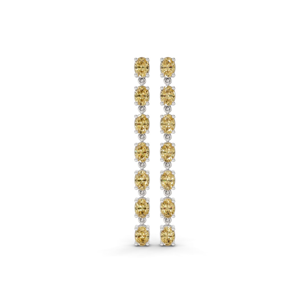 10kt White Gold Digitalis Fashion Lab Diamond Dangle Earrings (4 Ct. Tw.) front image