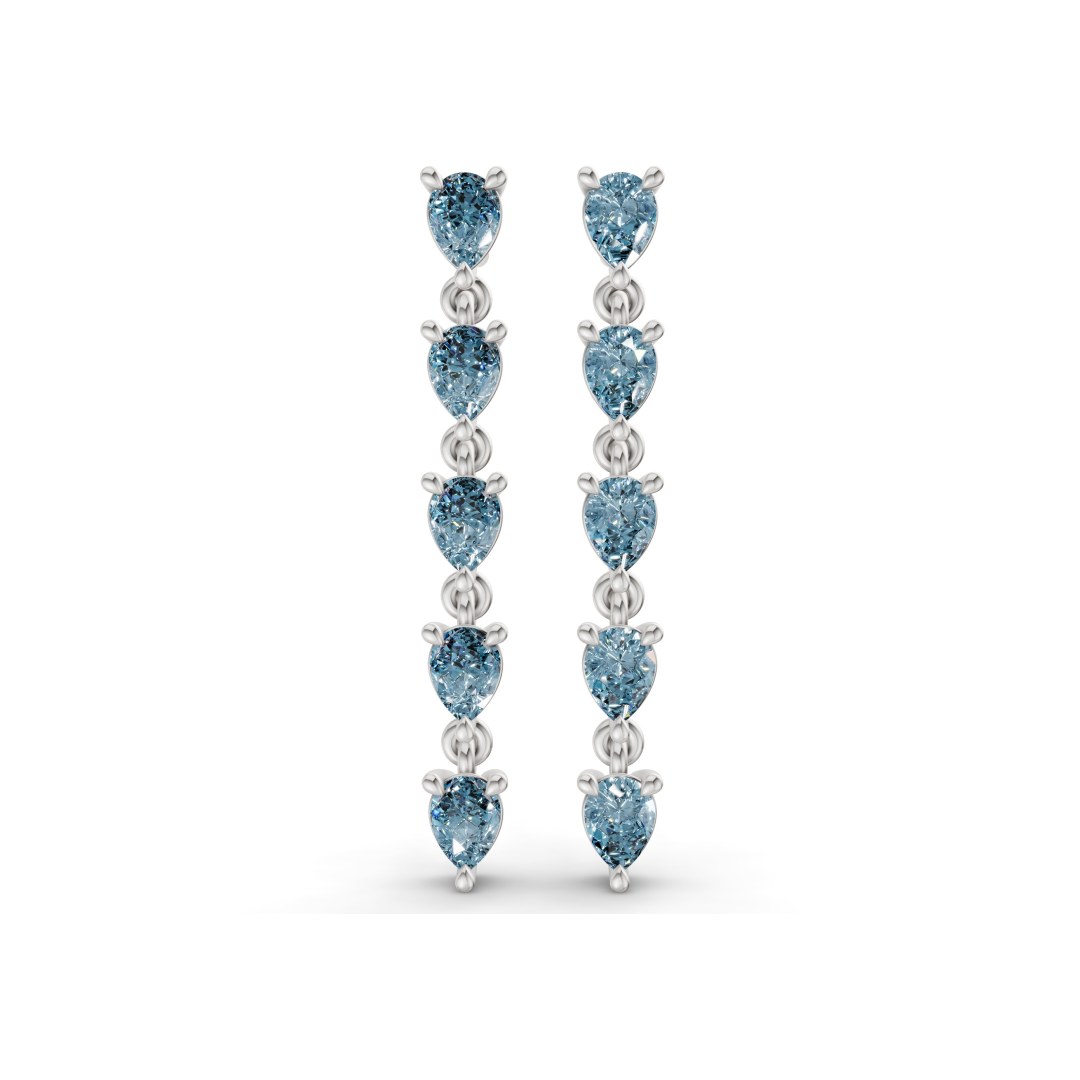 9ct White Gold Salvia Flower Fashion Lab Diamond Dangle Earrings (1 Ct. Tw.) front image