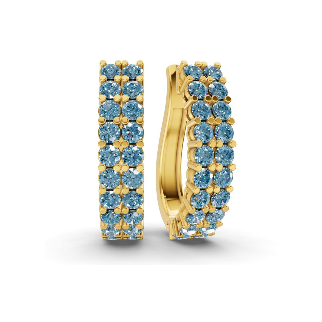 10kt Yellow Gold Gracie Double Row Round Lab Diamond Hoop Earrings (1 Ct. Tw.) front image