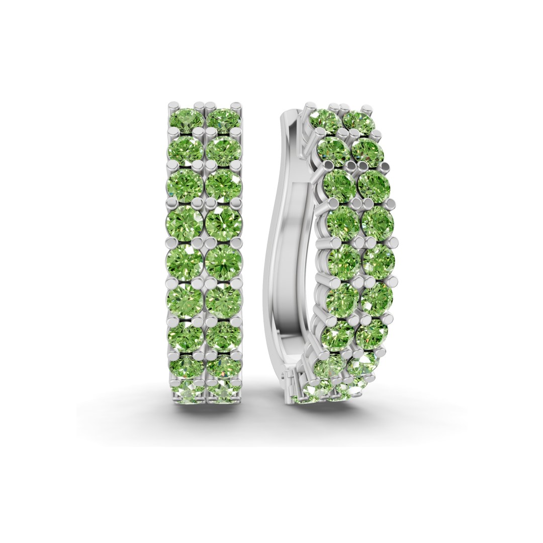 9ct White Gold Gracie Double Row Round Lab Diamond Hoop Earrings (1 Ct. Tw.) front image