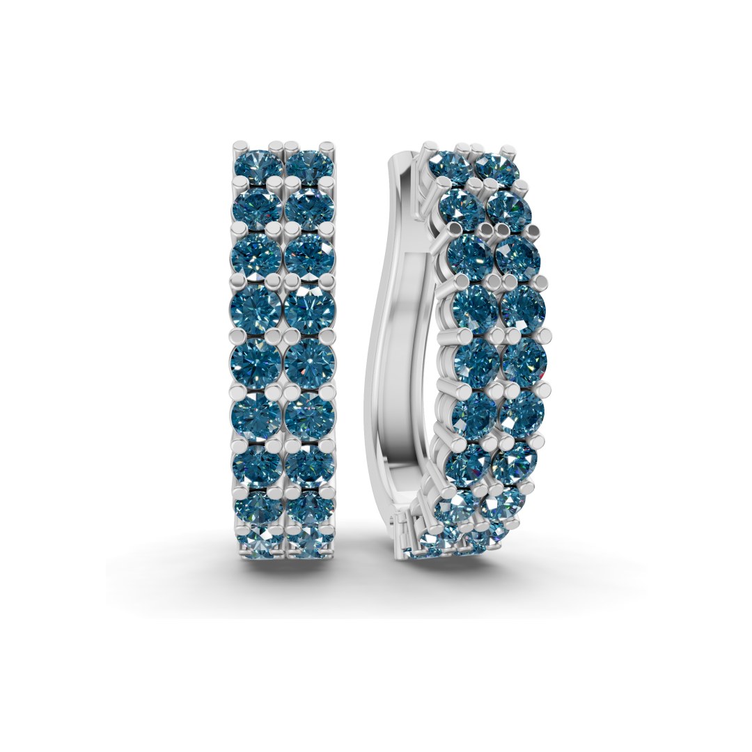 9ct White Gold Gracie Double Row Round Lab Diamond Hoop Earrings (1 Ct. Tw.) front image