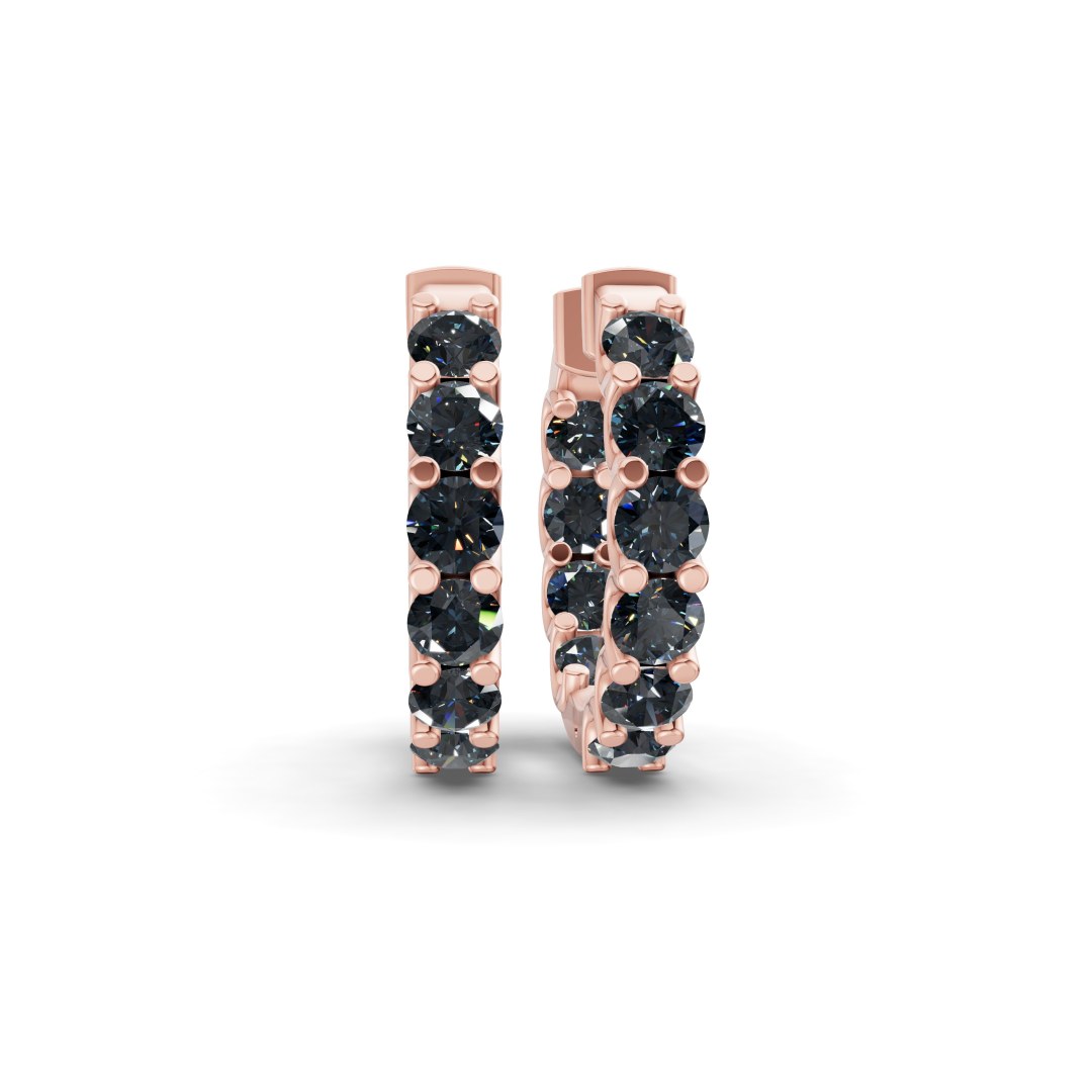 9ct Rose Gold Sirena Round Lab Diamond Hoop Earrings (7 Ct. Tw.) front image