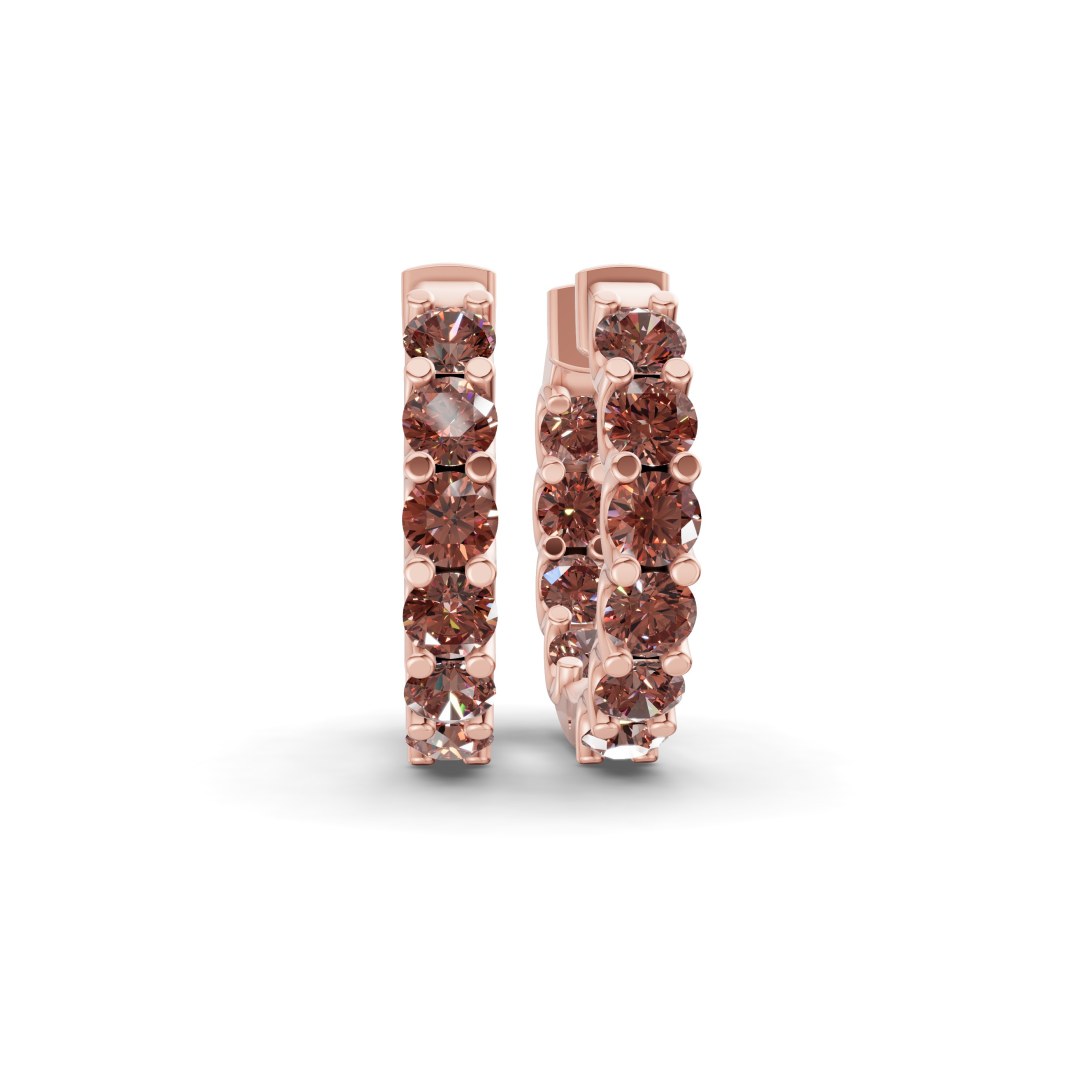 9ct Rose Gold Sirena Round Lab Diamond Hoop Earrings (7 Ct. Tw.) front image