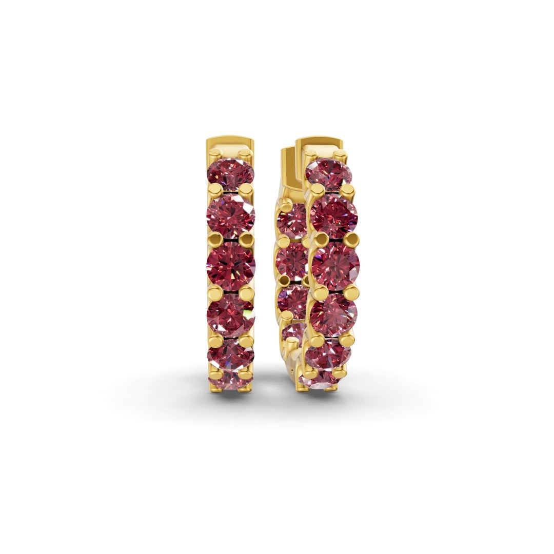 9ct Yellow Gold Sirena Round Lab Diamond Hoop Earrings (7 Ct. Tw.) front image