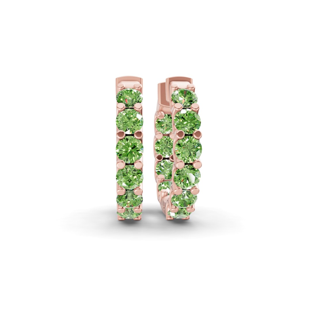9ct Rose Gold Sirena Round Lab Diamond Hoop Earrings (7 Ct. Tw.) front image