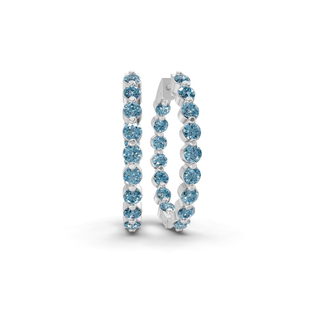 9ct White Gold Rylee Round Lab Diamond Hoop Earrings (1 Ct. Tw.) front image