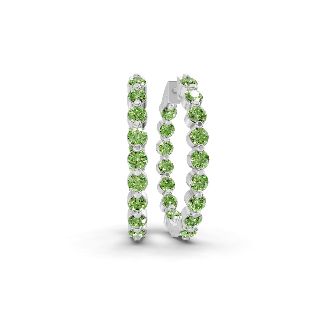 9ct White Gold Rylee Round Lab Diamond Hoop Earrings (1 Ct. Tw.) front image