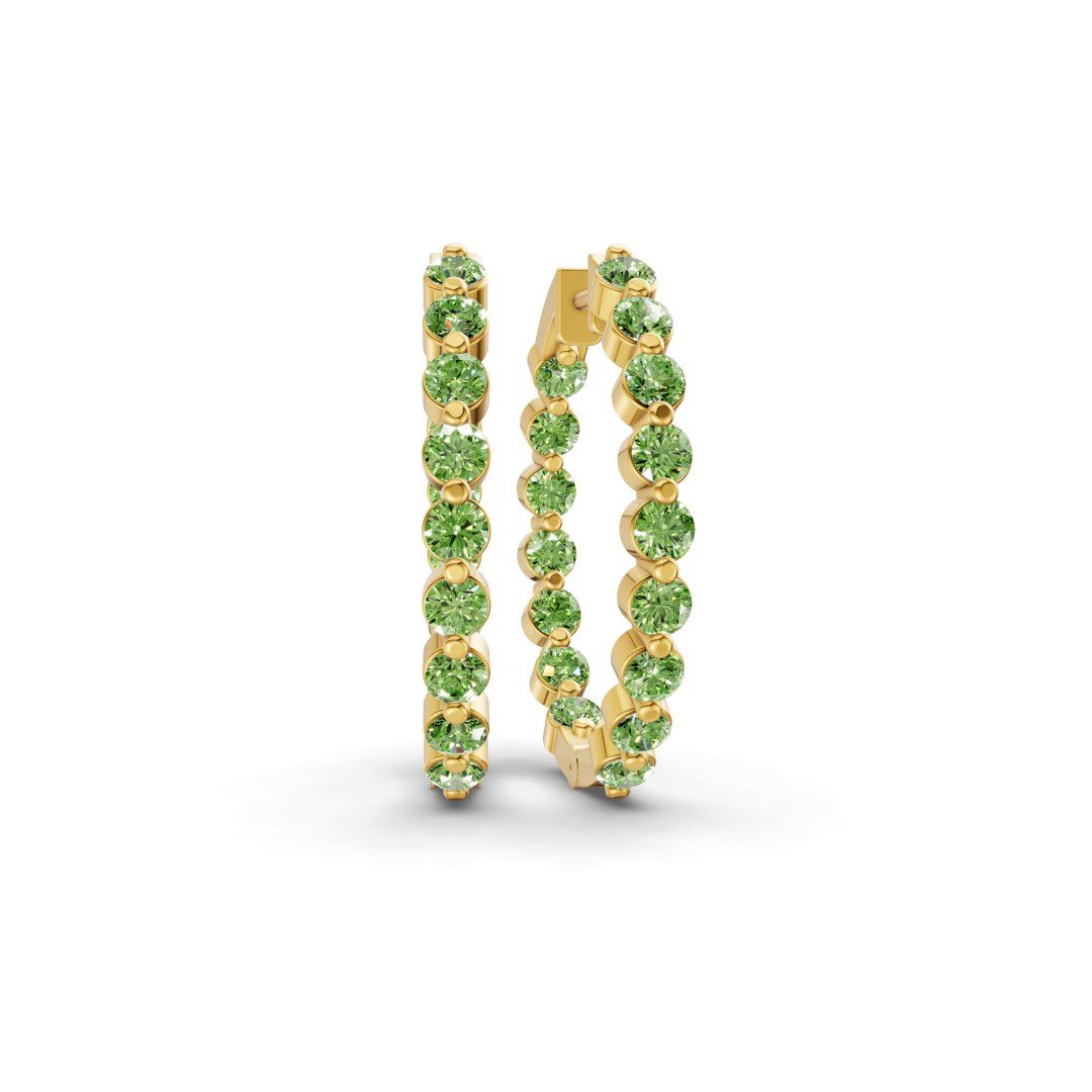 14ct Yellow Gold Rylee Round Lab Diamond Hoop Earrings (1 Ct. Tw.) front image