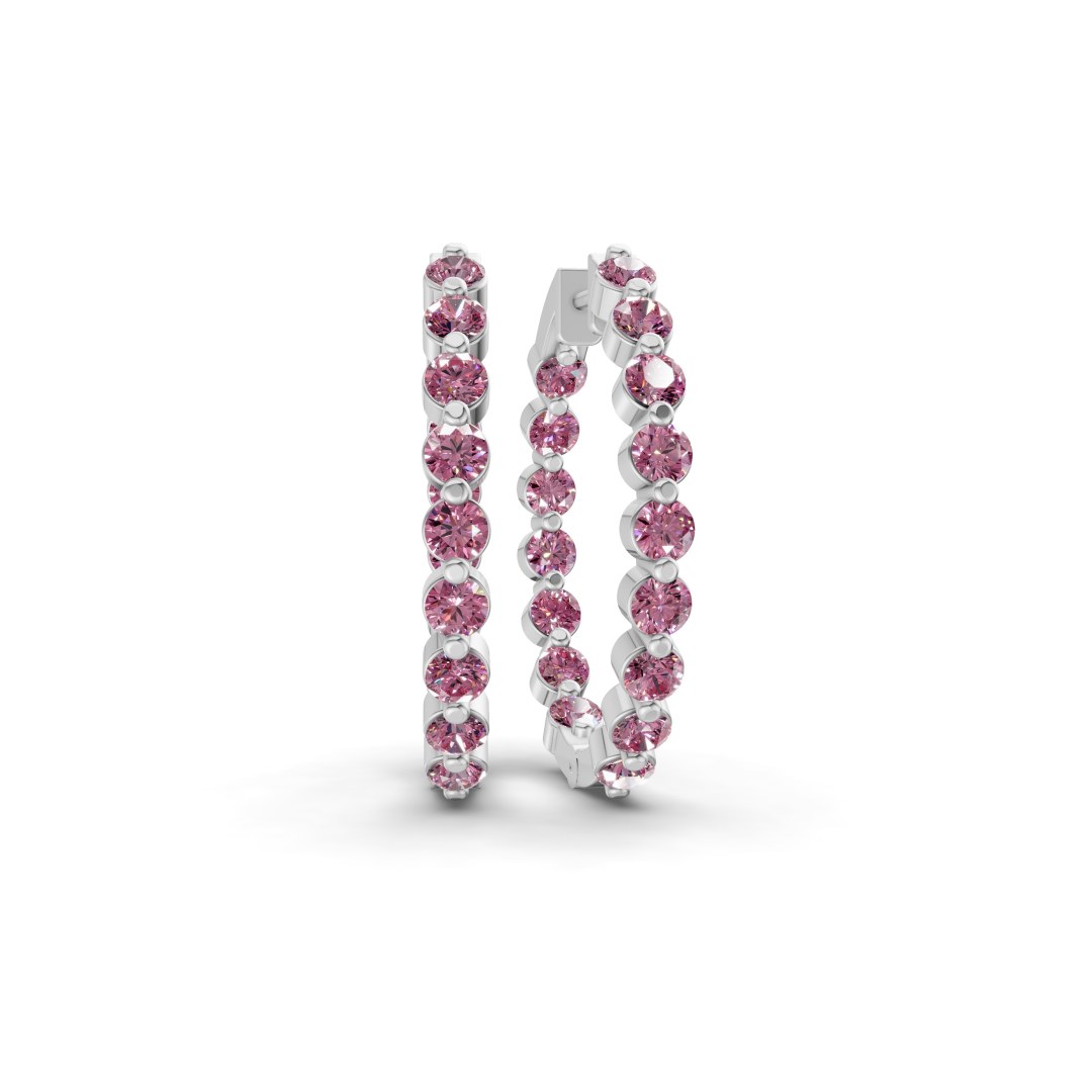 9ct White Gold Rylee Round Lab Diamond Hoop Earrings (1 Ct. Tw.) front image