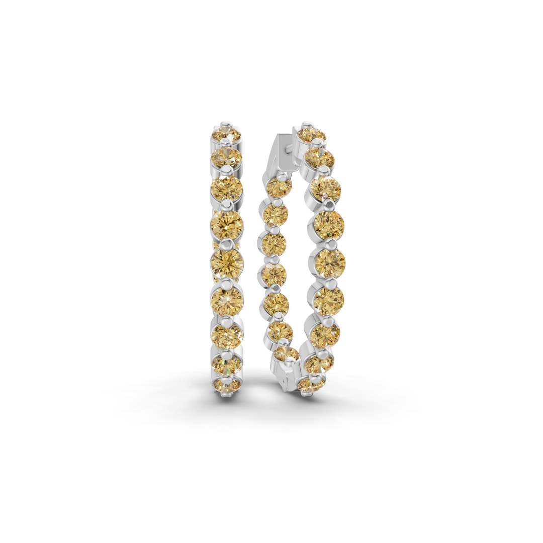9ct White Gold Rylee Round Lab Diamond Hoop Earrings (1 Ct. Tw.) front image