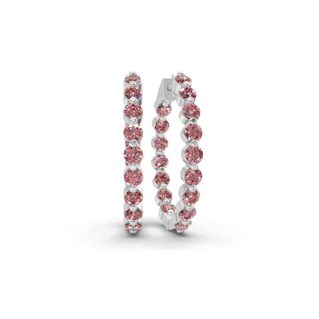 9ct White Gold Rylee Round Lab Diamond Hoop Earrings (1 Ct. Tw.) front image