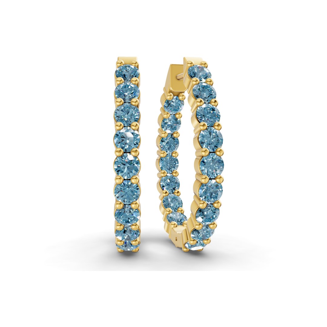 10kt Yellow Gold Isla Round Lab Diamond Hoop Earrings (1 Ct. Tw.) front image