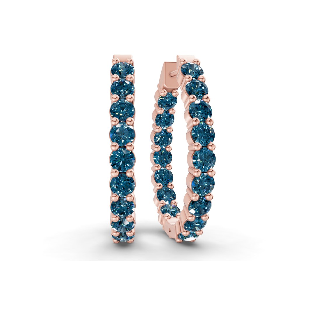 10kt Rose Gold Isla Round Lab Diamond Hoop Earrings (1 Ct. Tw.) front image