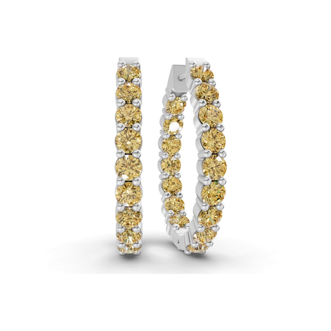10kt White Gold Isla Round Lab Diamond Hoop Earrings (1 Ct. Tw.) front image
