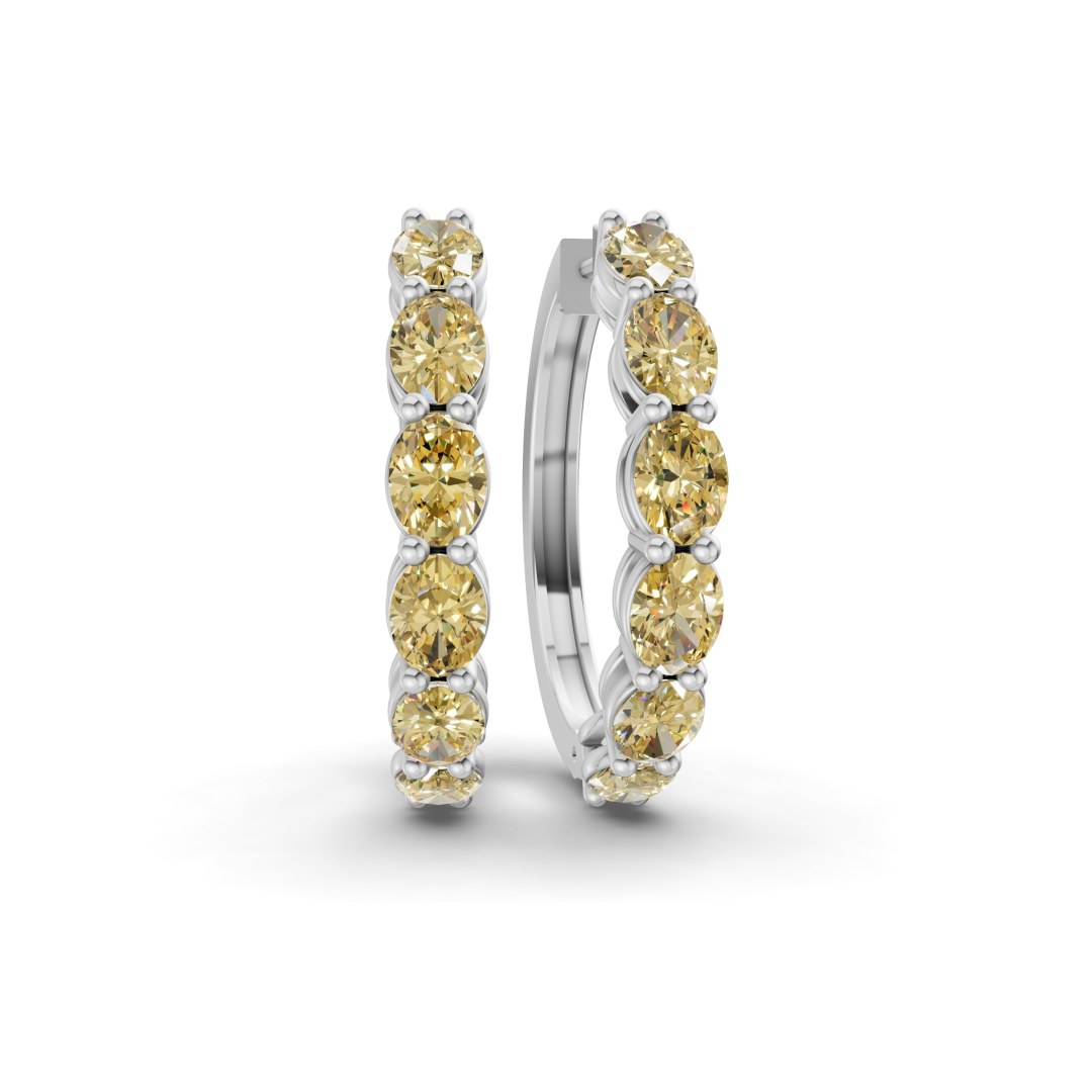 10kt White Gold Saylor Oval Lab Diamond Hoop Earrings (3 Ct. Tw.) front image
