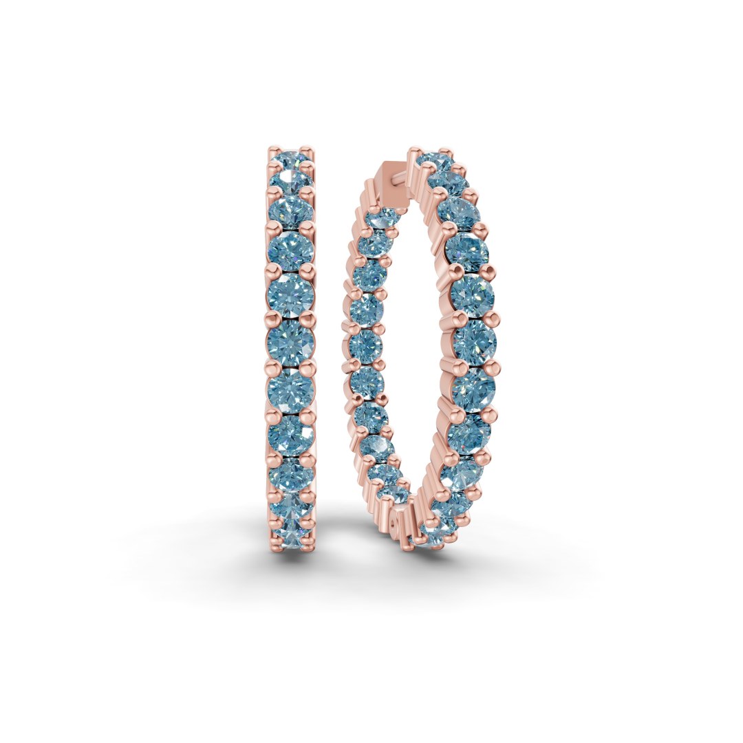 10kt Rose Gold Meara Round Lab Diamond Hoop Earrings (1 Ct. Tw.) front image