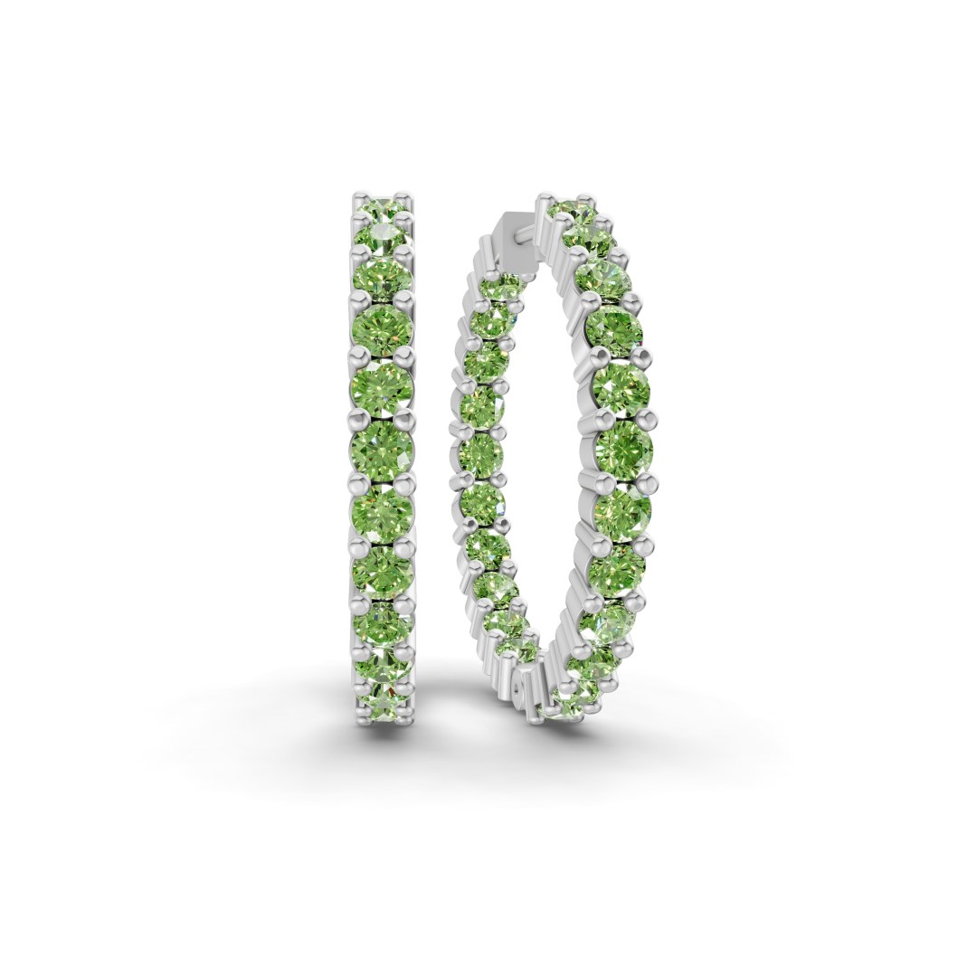10kt White Gold Meara Round Lab Diamond Hoop Earrings (1 Ct. Tw.) front image
