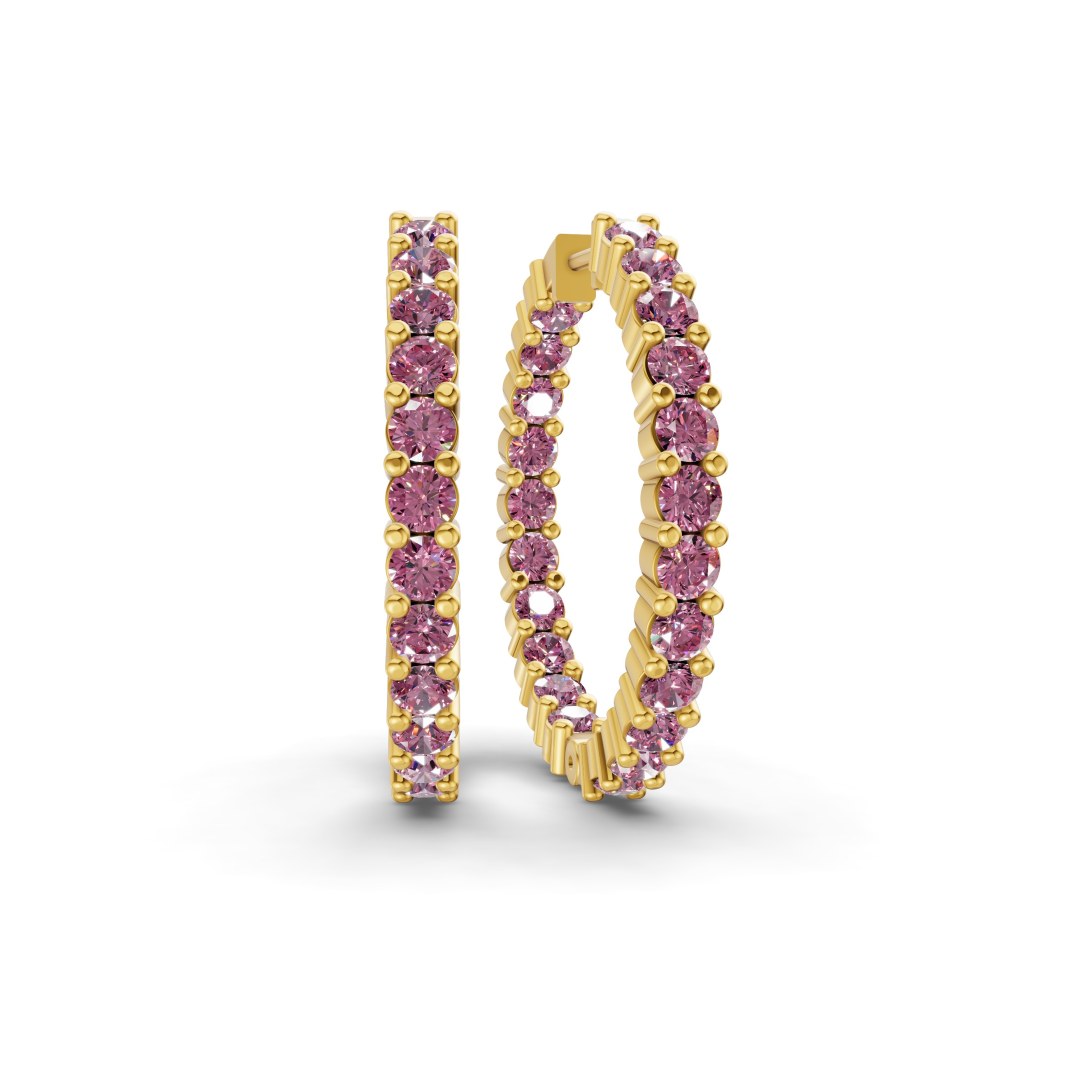 10kt Yellow Gold Meara Round Lab Diamond Hoop Earrings (1 Ct. Tw.) front image