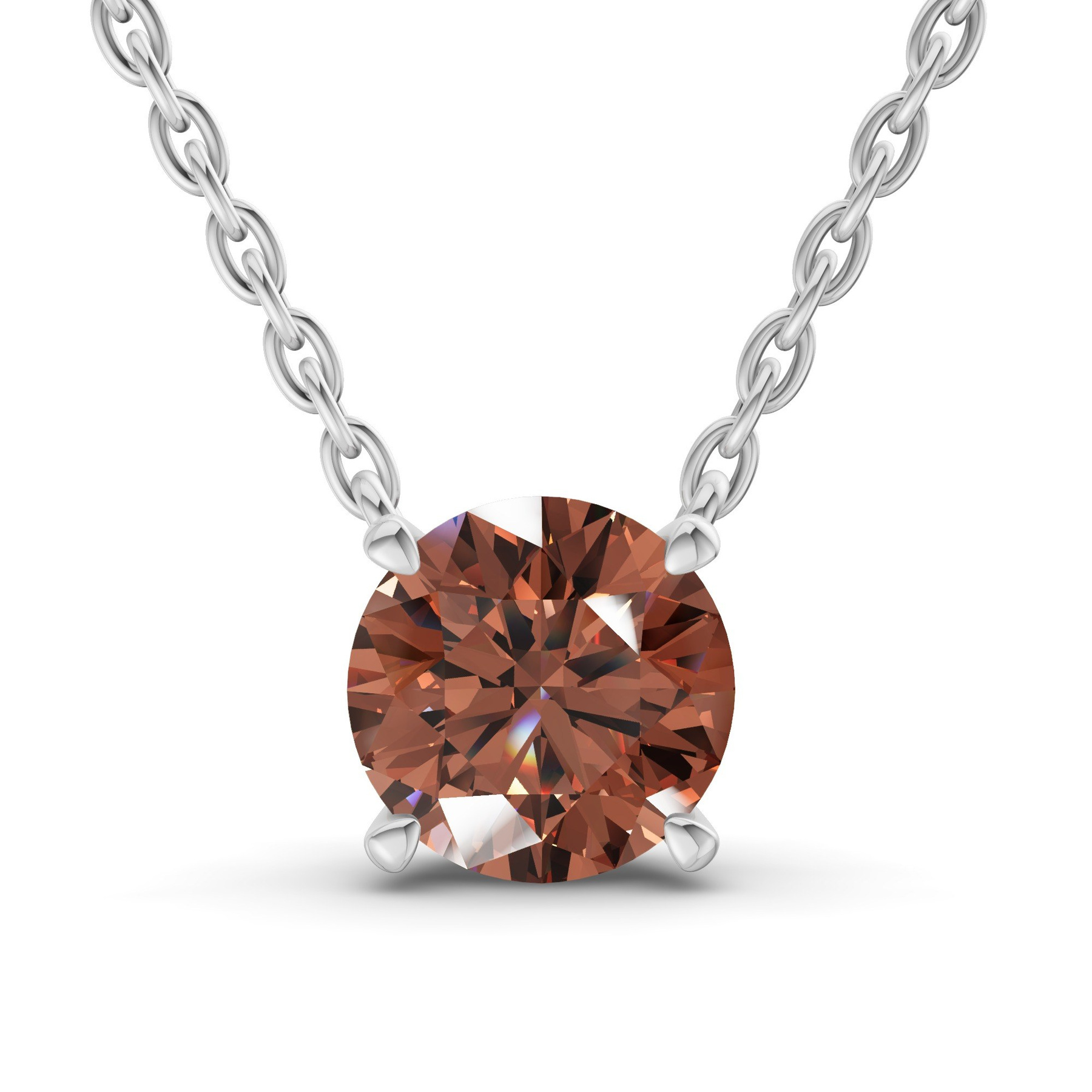 9ct White Gold Lluvia Round Lab Diamond Solitaire Necklace (1/2 Ct. Tw.) front image