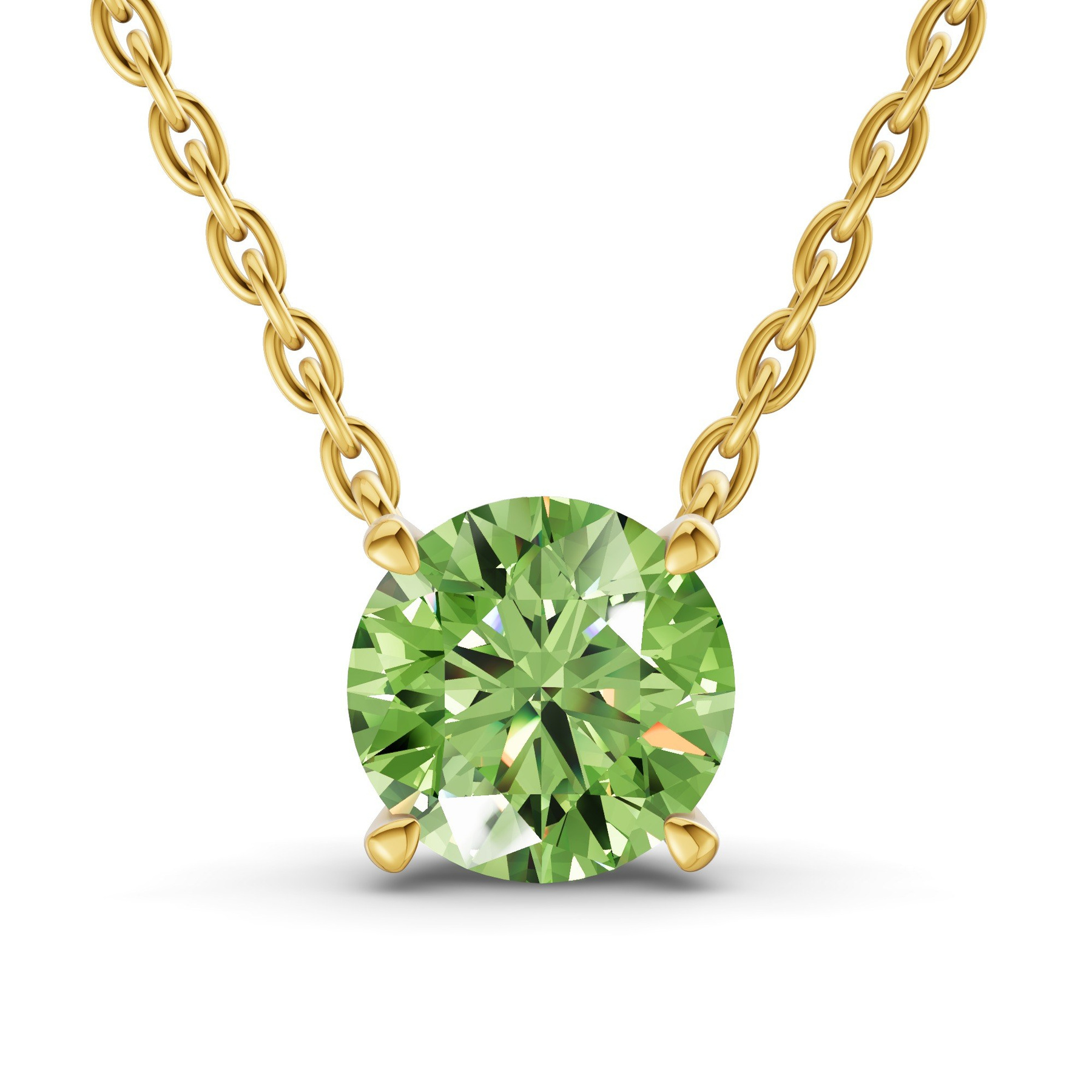 14ct Yellow Gold Lluvia Round Lab Diamond Solitaire Necklace (1/2 Ct. Tw.) front image