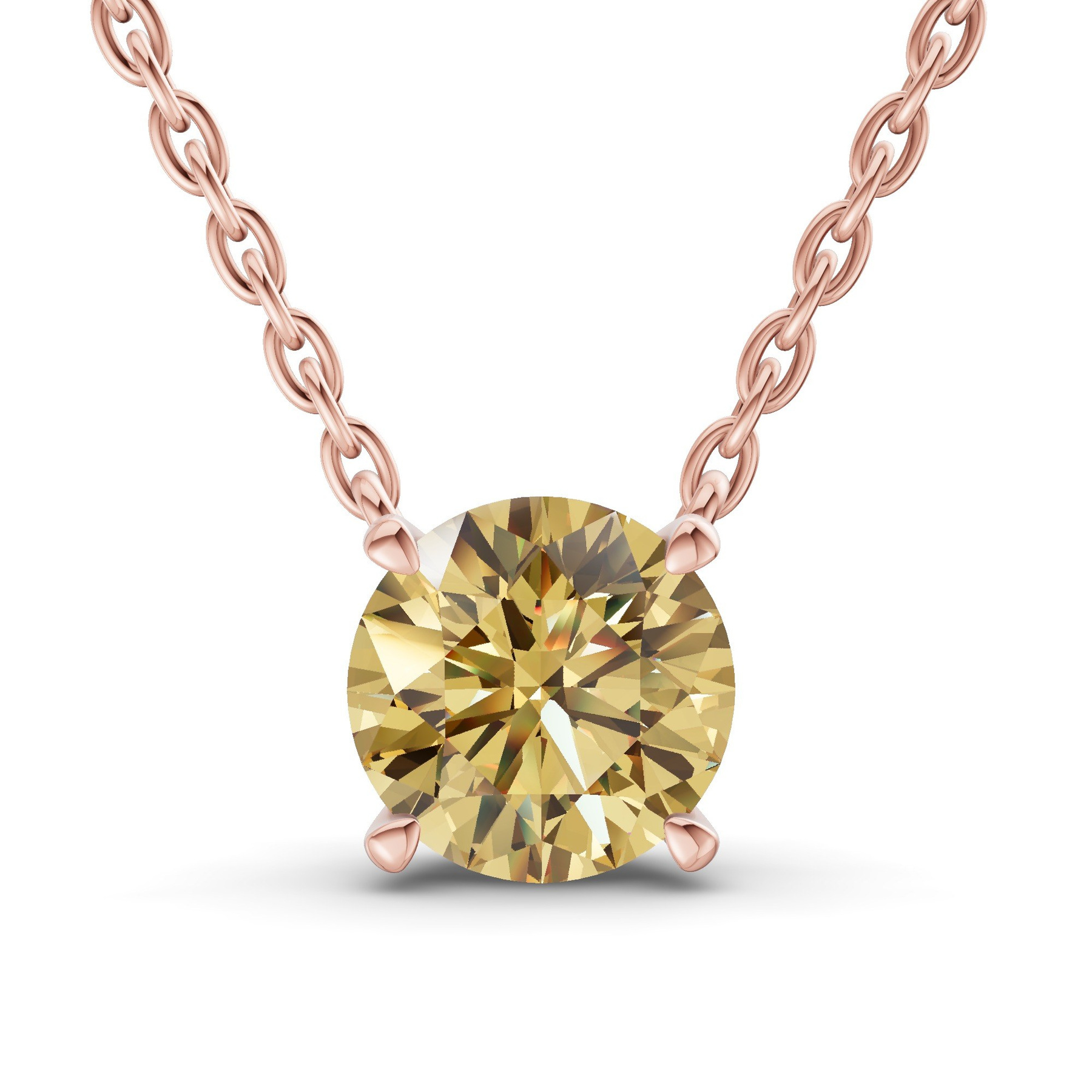 14ct Rose Gold Lluvia Round Lab Diamond Solitaire Necklace (1/2 Ct. Tw.) front image