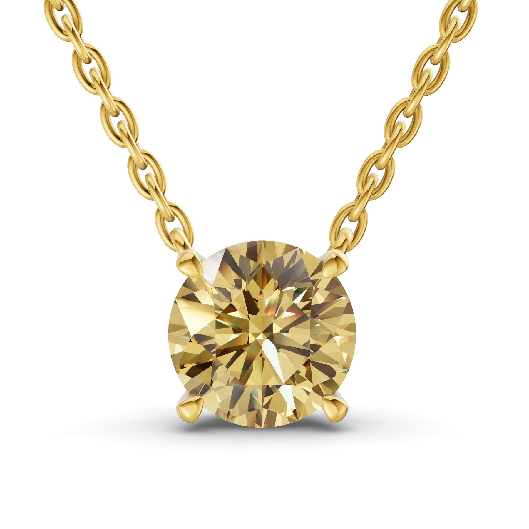 14ct Yellow Gold Lluvia Round Lab Diamond Solitaire Necklace (1/2 Ct. Tw.) front image