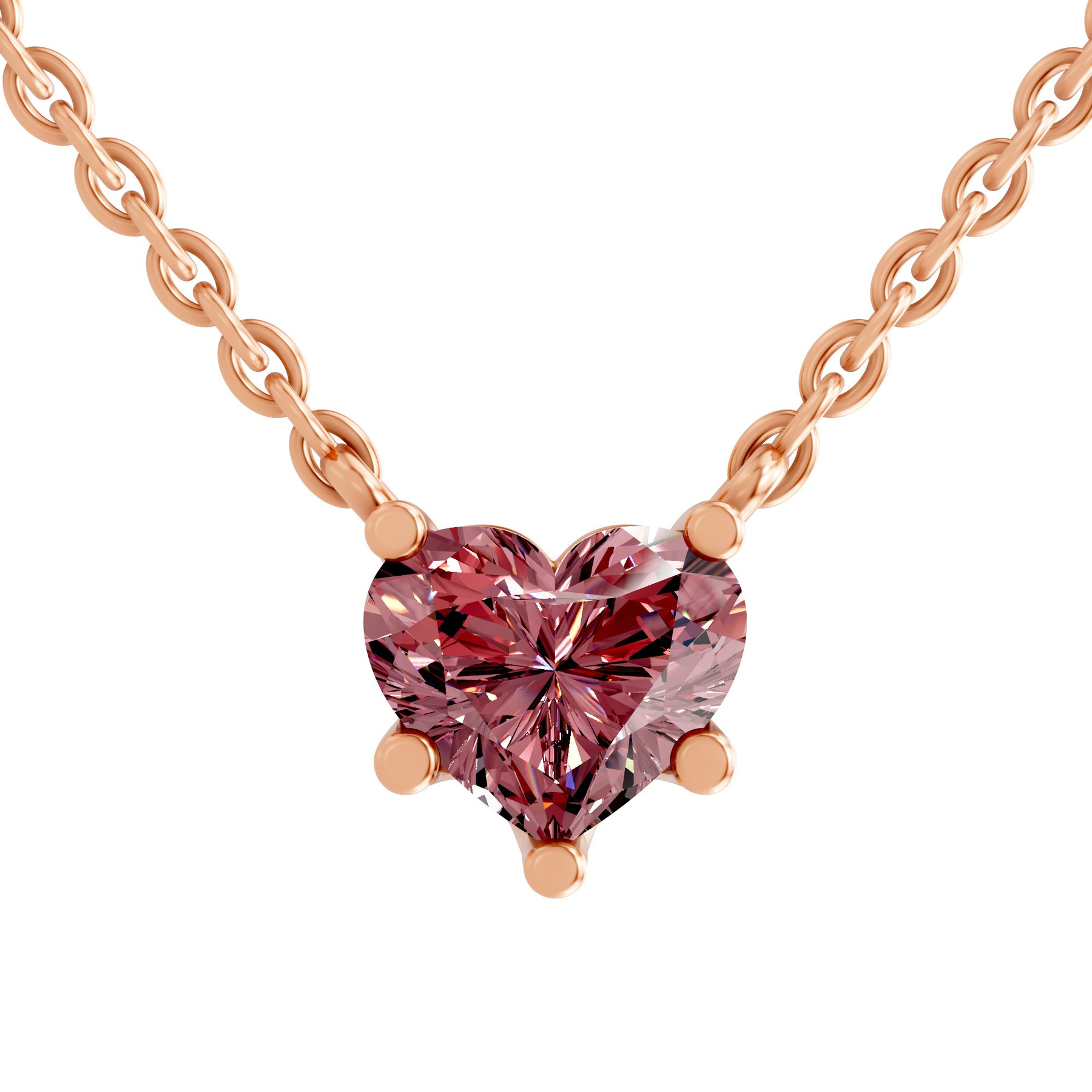 14kt Rose Gold Amalia Heart Lab Diamond Solitaire Necklace (1/2 Ct. Tw.) front image