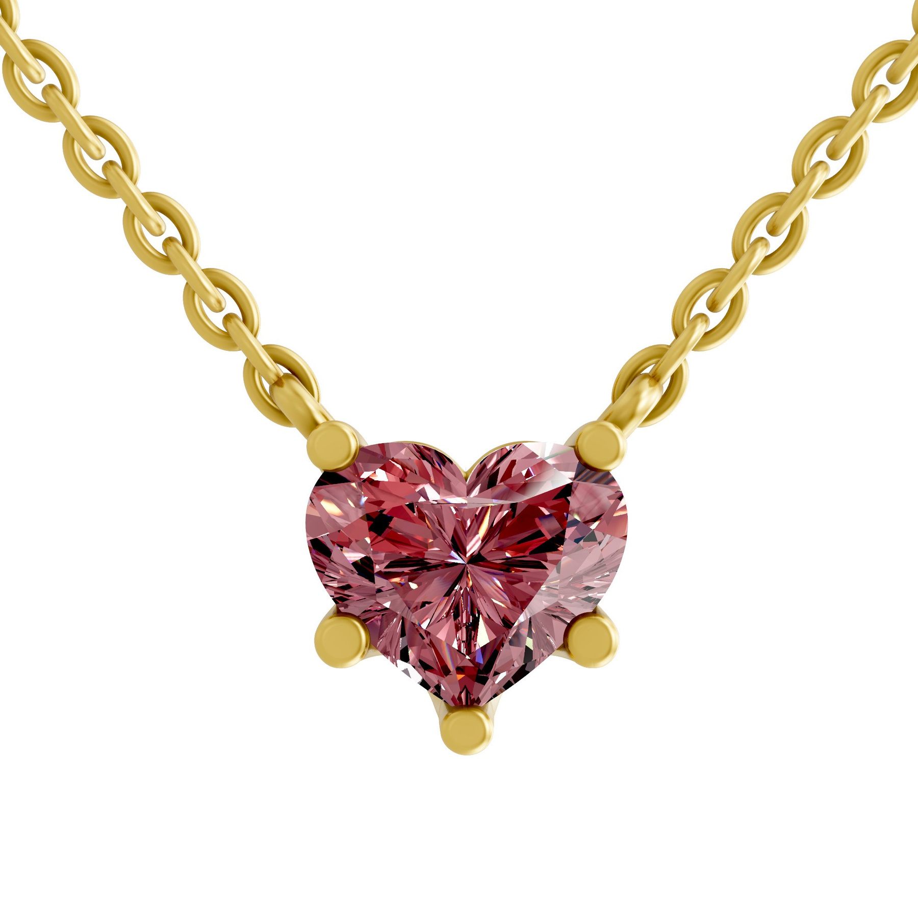 10kt Yellow Gold Amalia Heart Lab Diamond Solitaire Necklace (1/2 Ct. Tw.) front image