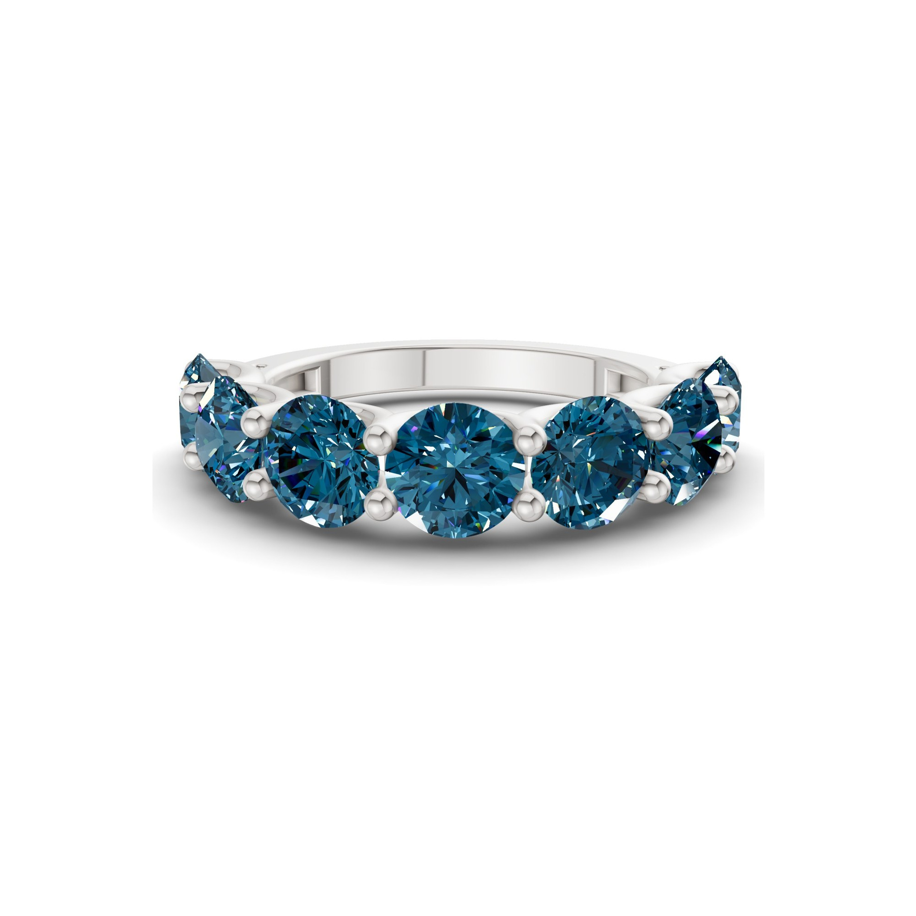 10kt White Gold Raquel Round Lab Diamond Anniversary Band (1 Ct. Tw.) front image