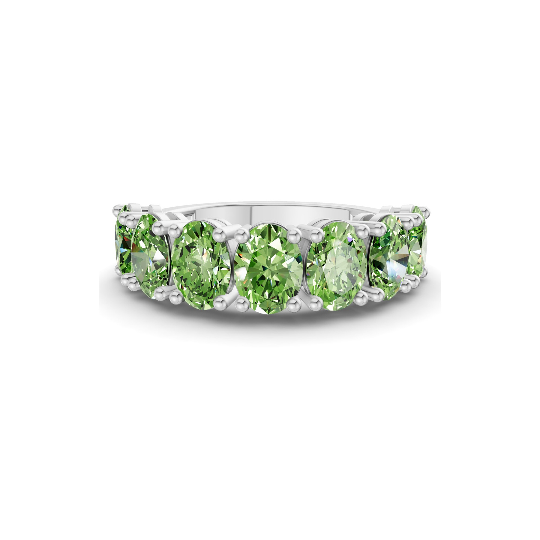 9ct White Gold Blanca Oval Lab Diamond Anniversary Band (3 Ct. Tw.) front image