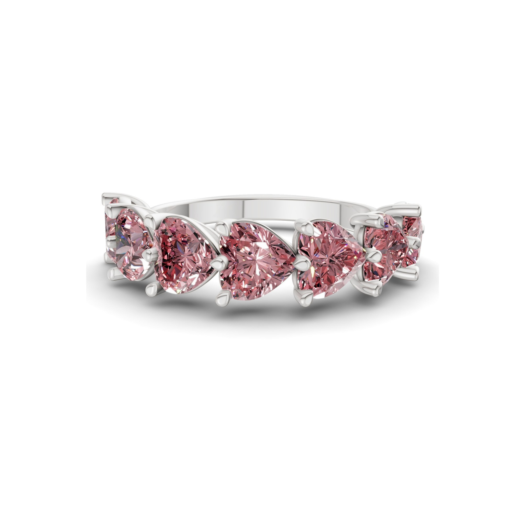 Platinum Patricia Heart Lab Diamond Anniversary Band (1 Ct. Tw.) front image