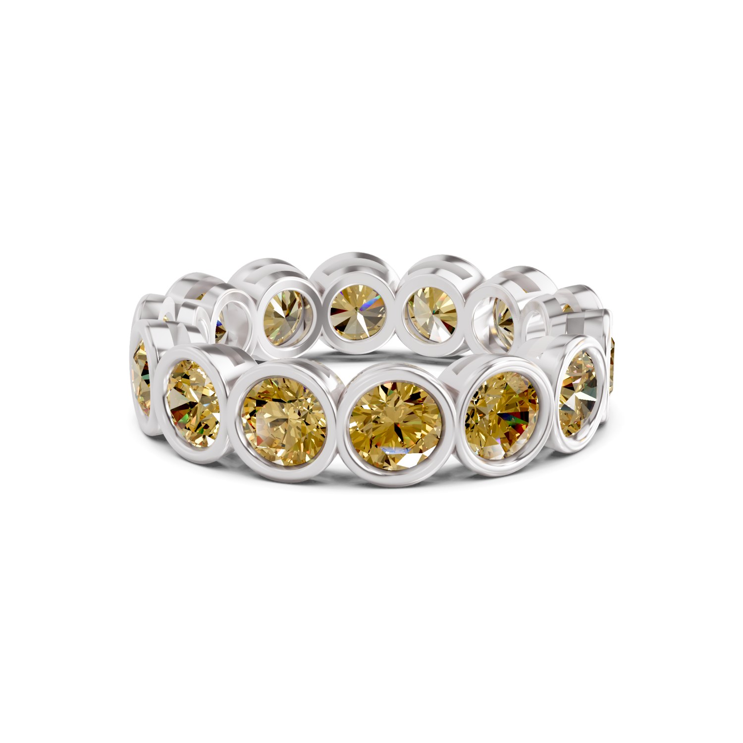 10kt White Gold Dream Round Bezel Lab Diamond Eternity Ring (1 Ct. Tw.) front image