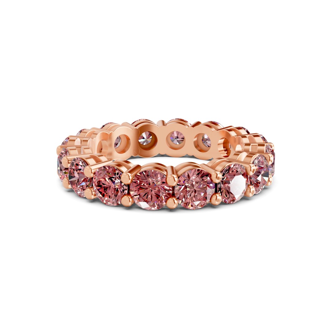 14kt Rose Gold Elysia Round Lab Diamond Eternity Ring (4 Ct. Tw.) front image