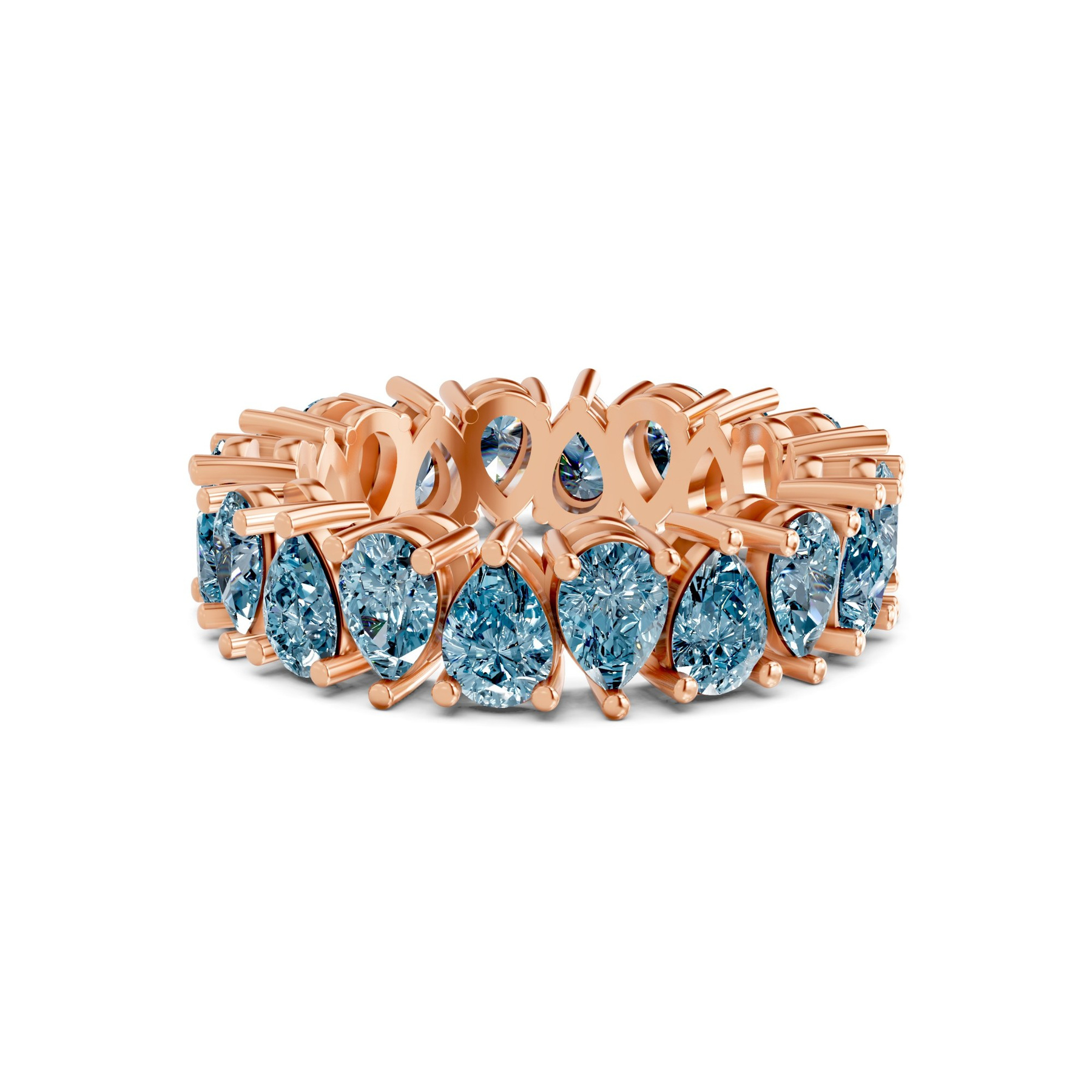 10kt Rose Gold Fable Pear Lab Diamond Eternity Ring (2 Ct. Tw.) front image