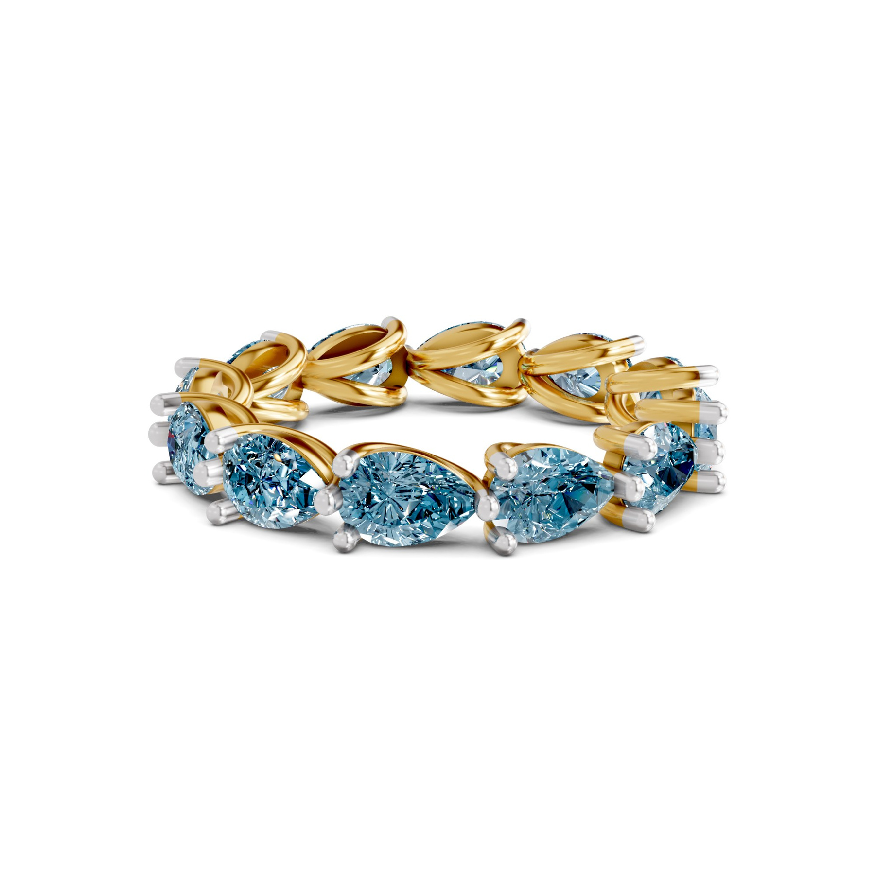 10kt Yellow Gold Lily Pear Lab Diamond Eternity Ring (8 Ct. Tw.) front image