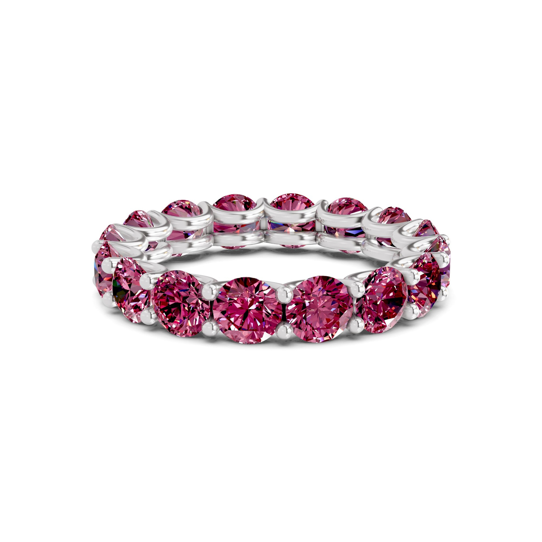 9ct White Gold Neveah Round Lab Diamond Eternity Ring (1 Ct. Tw.) front image