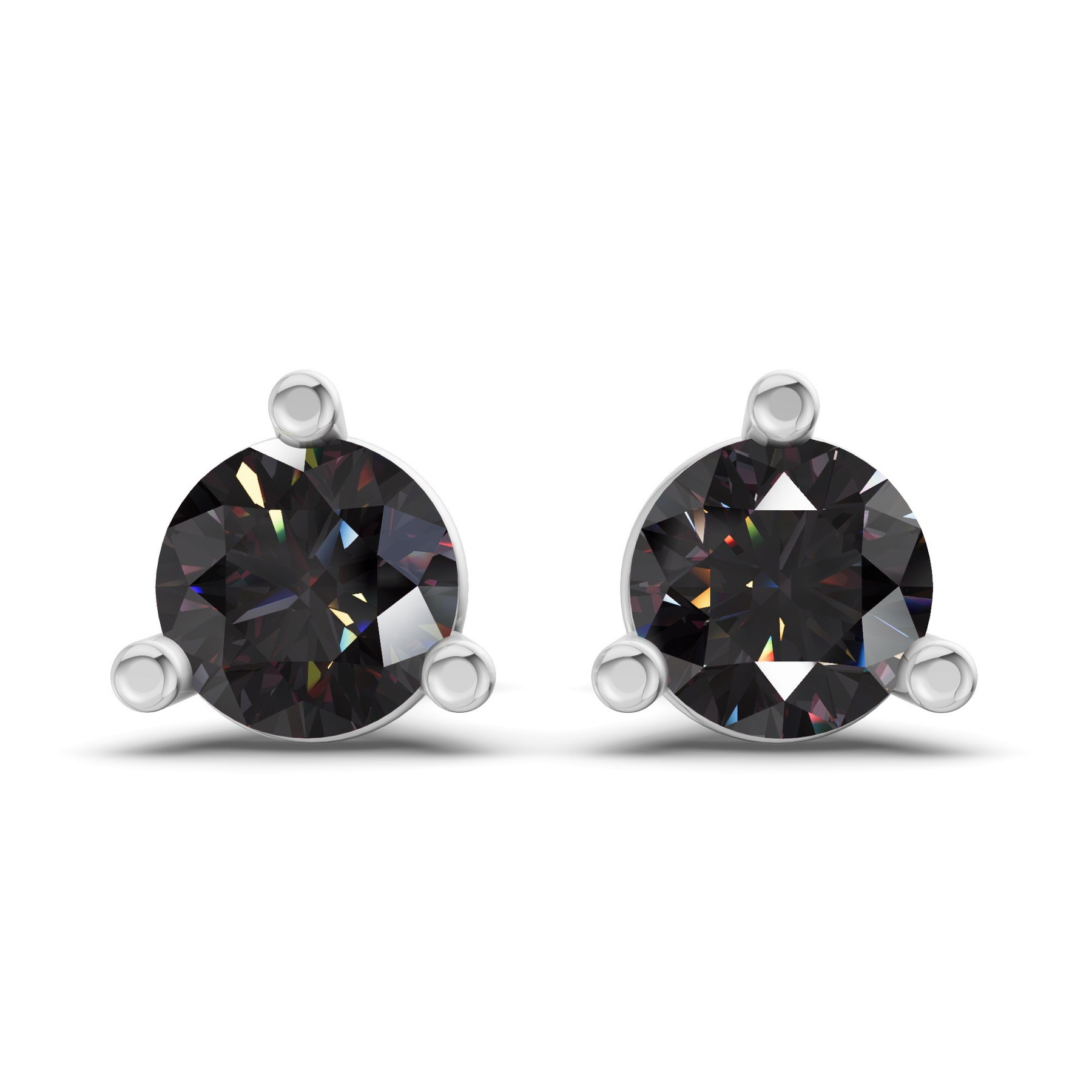 Platinum Three Prong Martini Round Lab Diamond Stud Earrings (1 Ct. Tw.) front image
