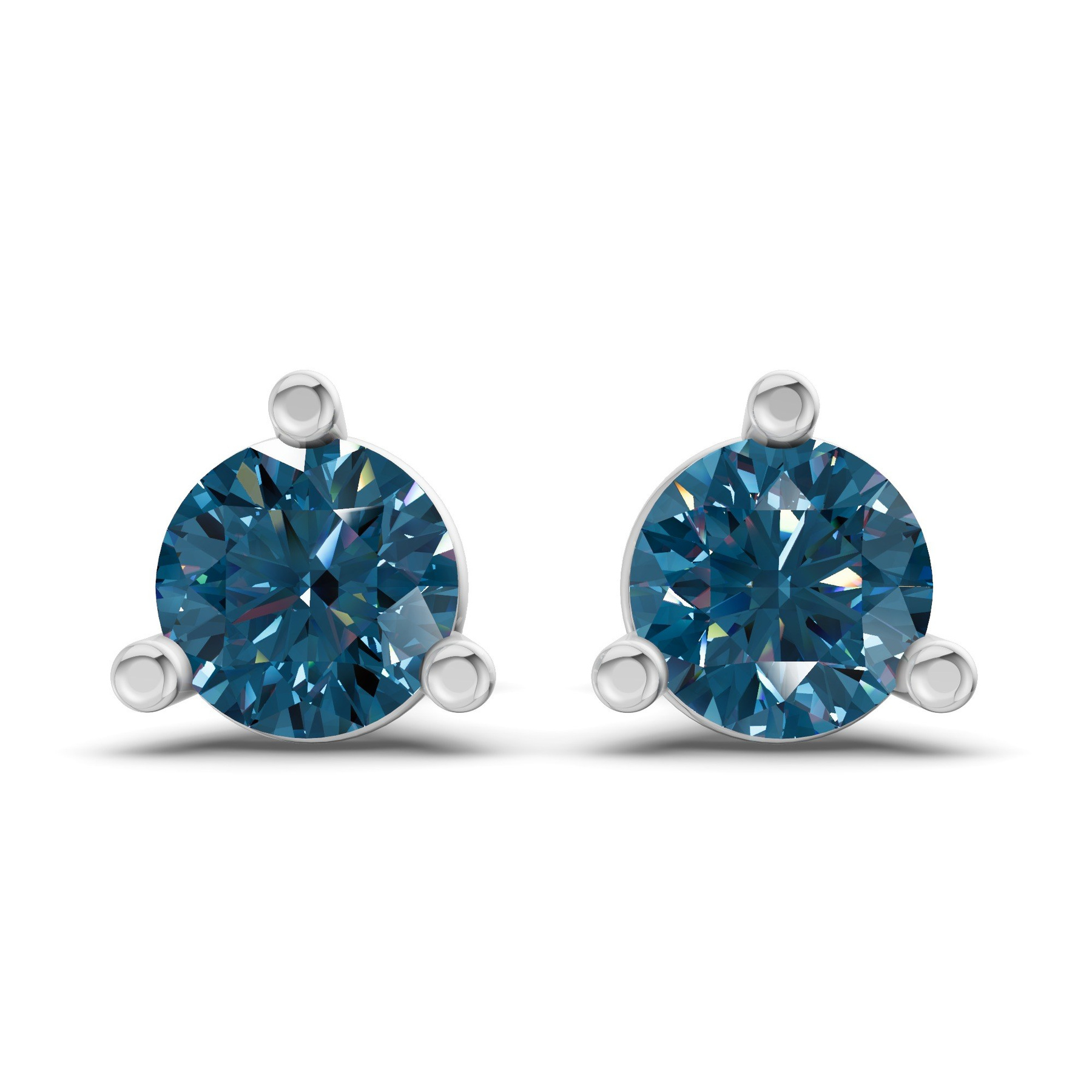10kt White Gold Three Prong Martini Round Lab Diamond Stud Earrings (1 Ct. Tw.) front image