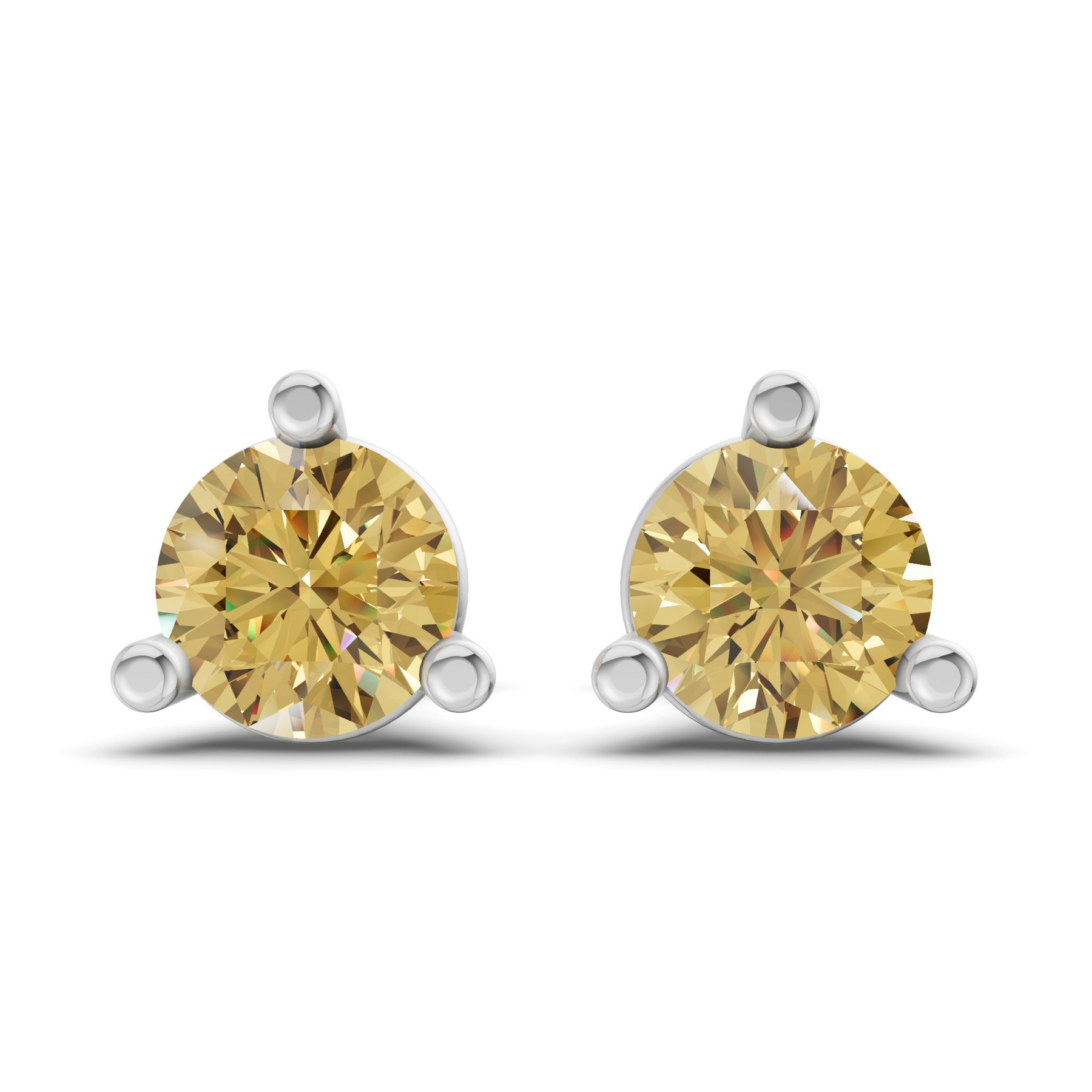 Platinum Three Prong Martini Round Lab Diamond Stud Earrings (1 Ct. Tw.) front image