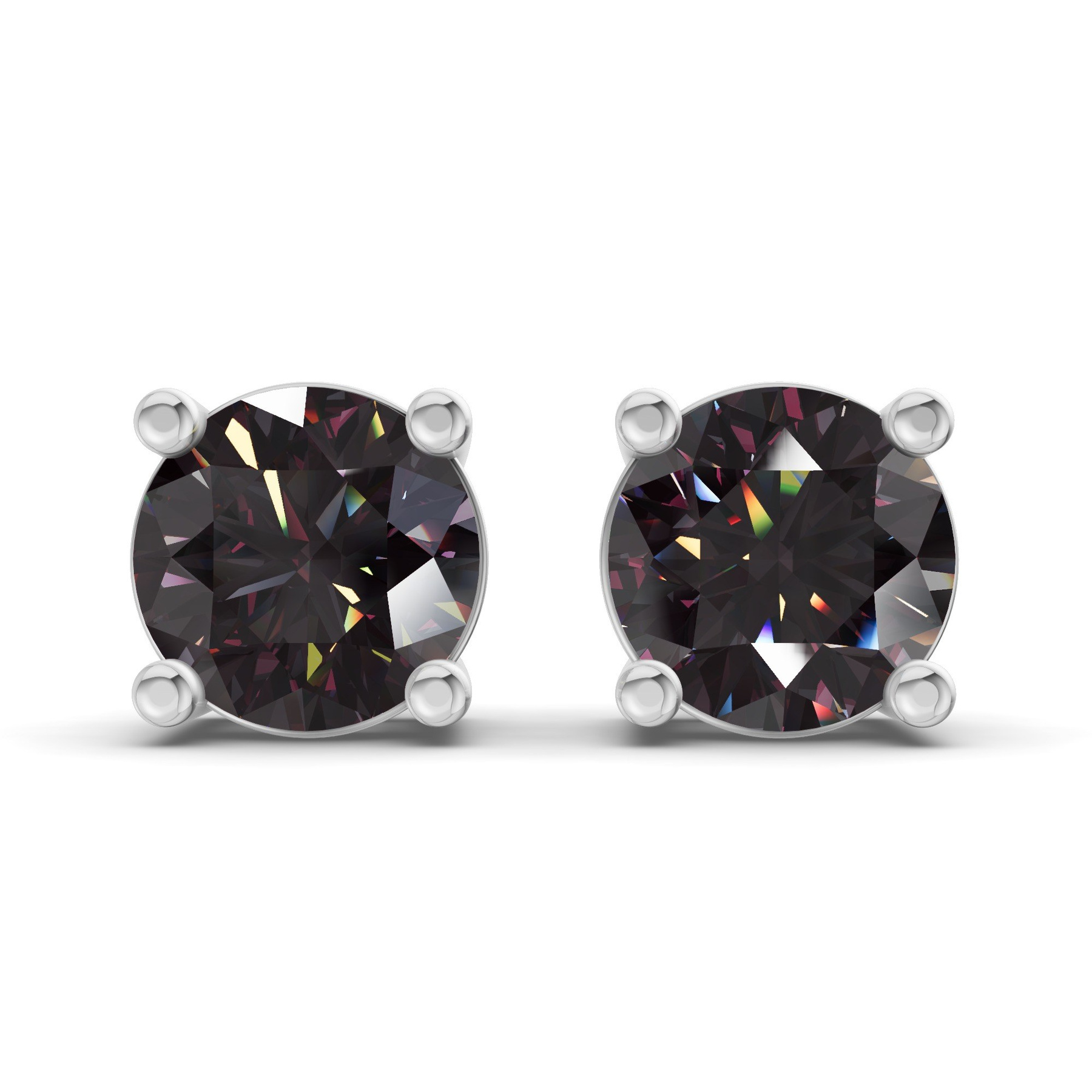 Platinum Four Prong Round Lab Diamond Stud Earrings (1 Ct. Tw.) front image