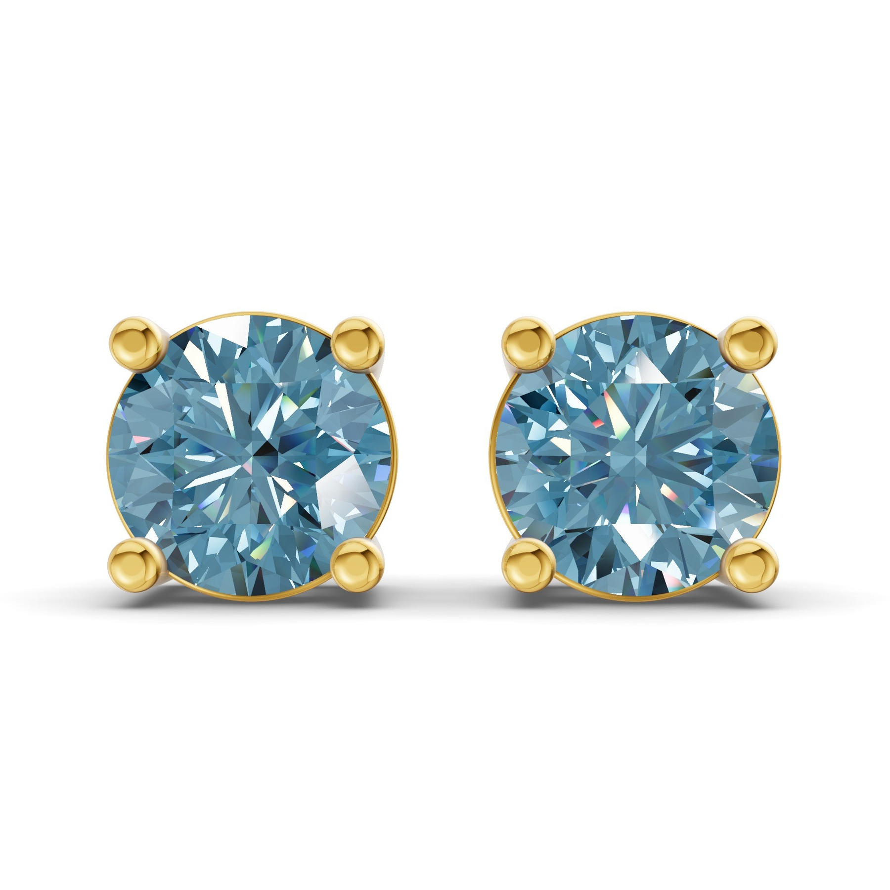 10kt Yellow Gold Four Prong Round Lab Diamond Stud Earrings (1 Ct. Tw.) front image