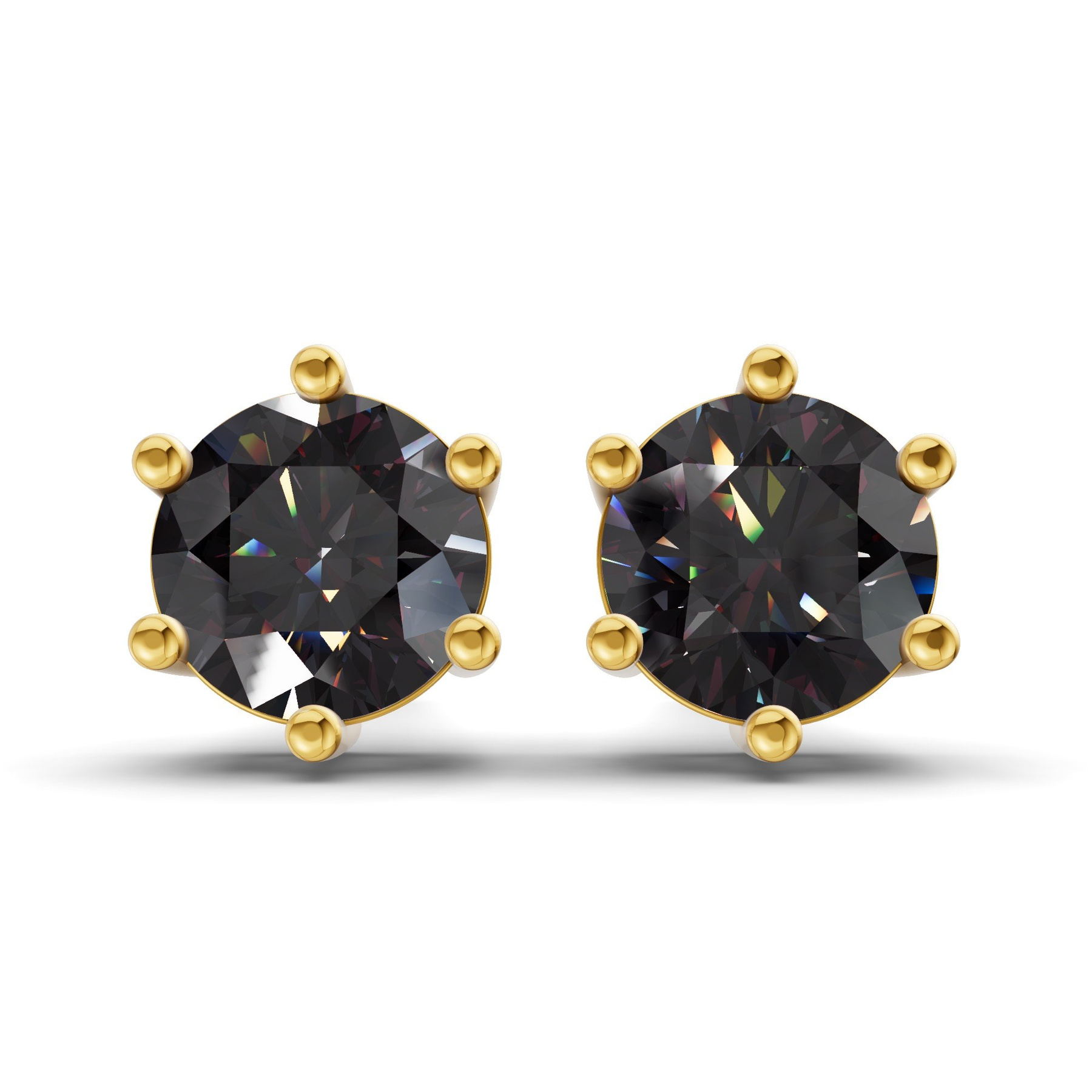 10kt Yellow Gold Six Prong Round Lab Diamond Stud Earrings (1 Ct. Tw.) front image