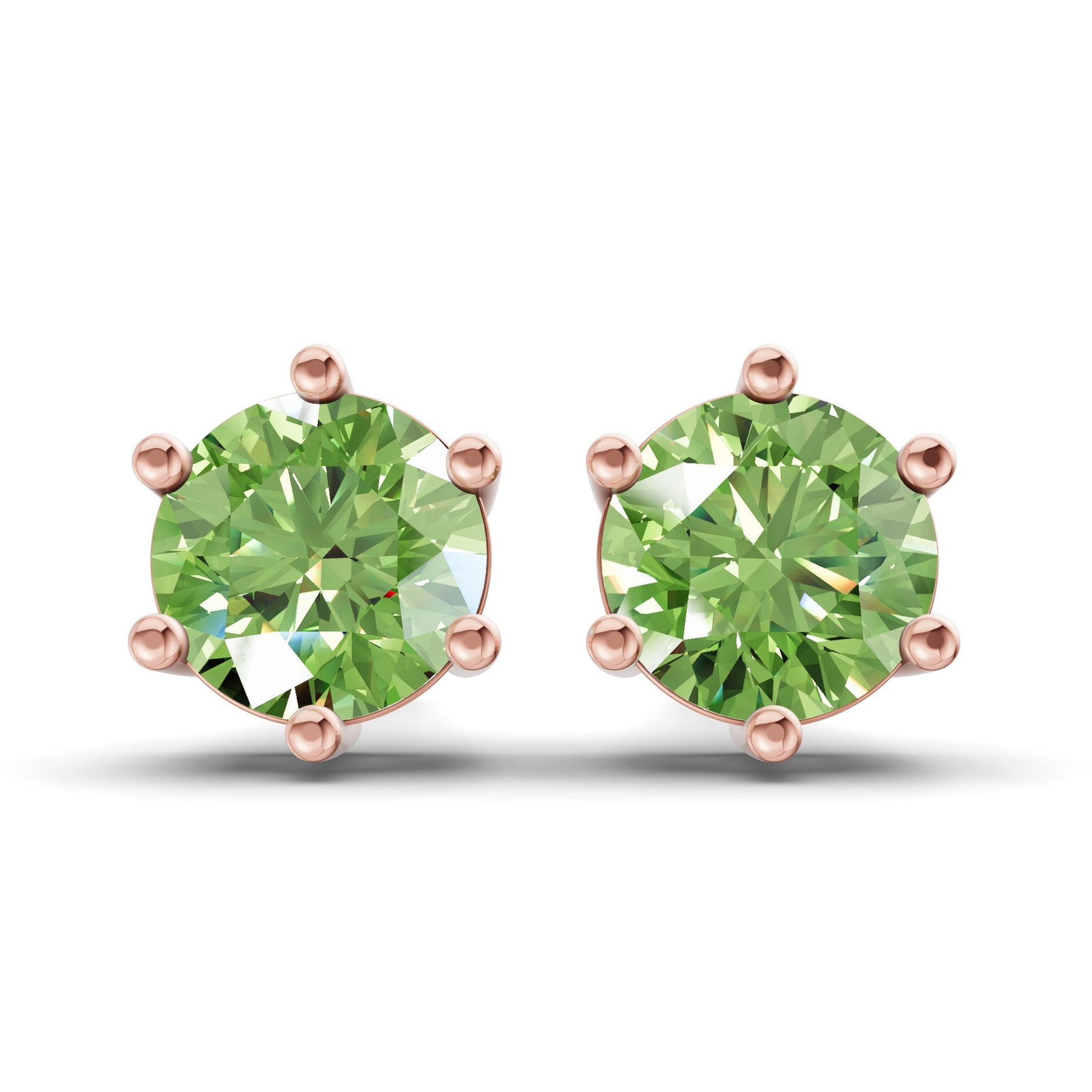 10kt Rose Gold Six Prong Round Lab Diamond Stud Earrings (1 Ct. Tw.) front image