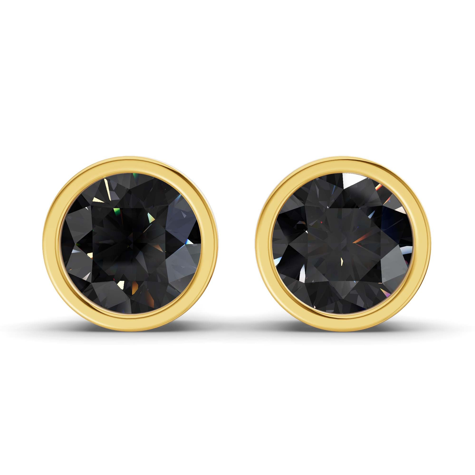 10kt Yellow Gold Classic Bezel Round Lab Diamond Stud Earrings (1 Ct. Tw.) front image