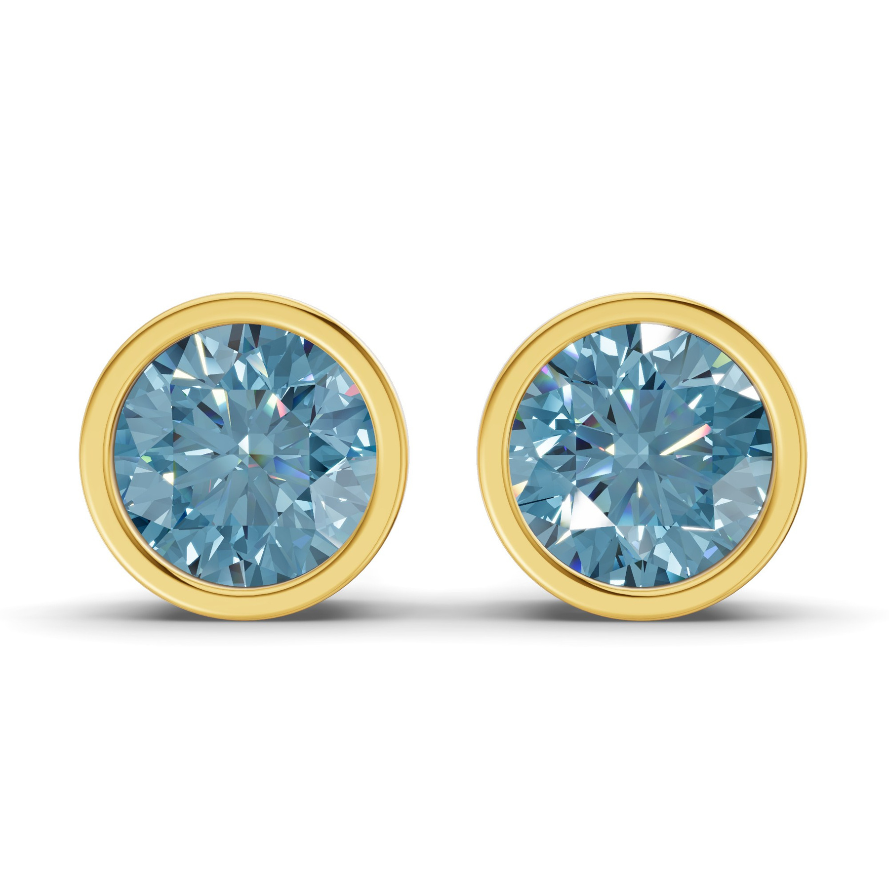 10kt Yellow Gold Classic Bezel Round Lab Diamond Stud Earrings (1 Ct. Tw.) front image