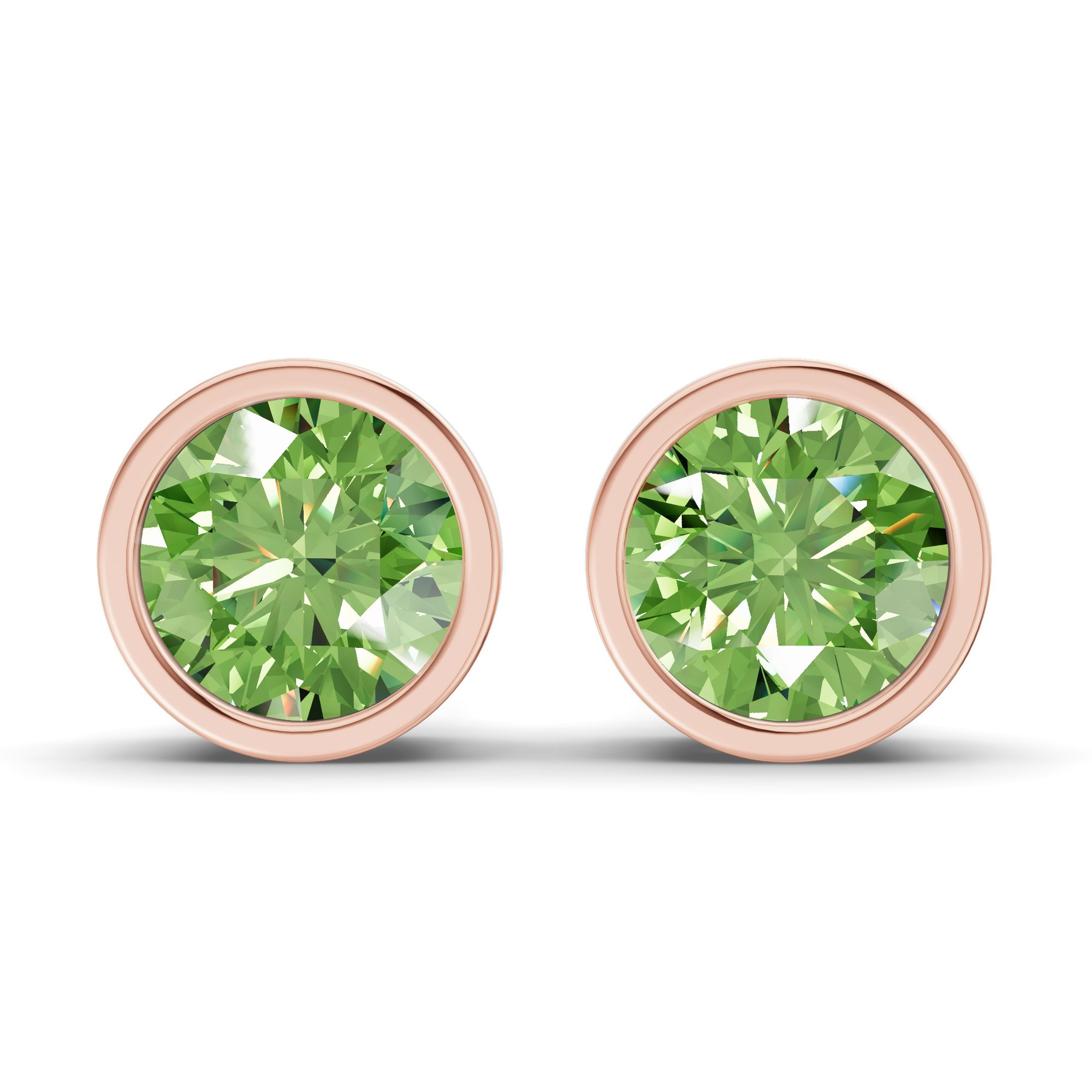 10kt Rose Gold Classic Bezel Round Lab Diamond Stud Earrings (1 Ct. Tw.) front image