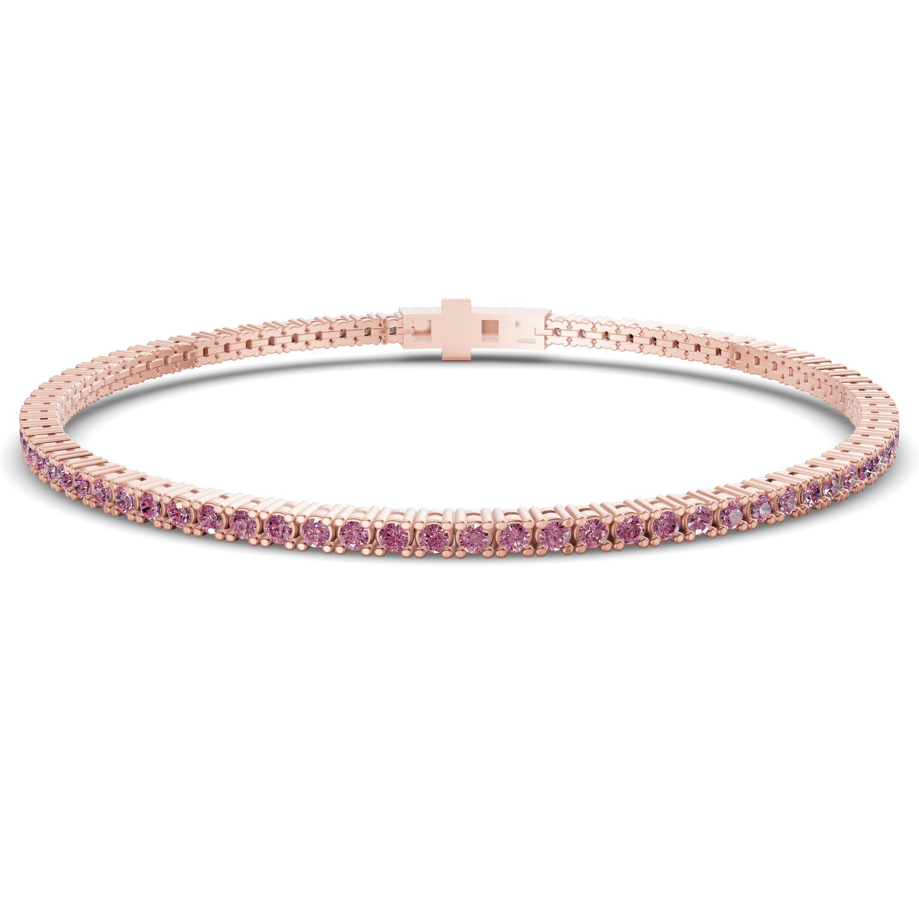 9ct Rose Gold Darcy Round Lab Diamond Tennis Bracelet (2 Ct. Tw.) front image