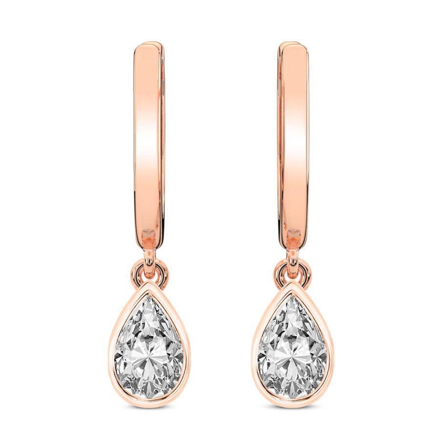 10kt Rose Gold Zuri Bezel Lab Diamond Earrings front image