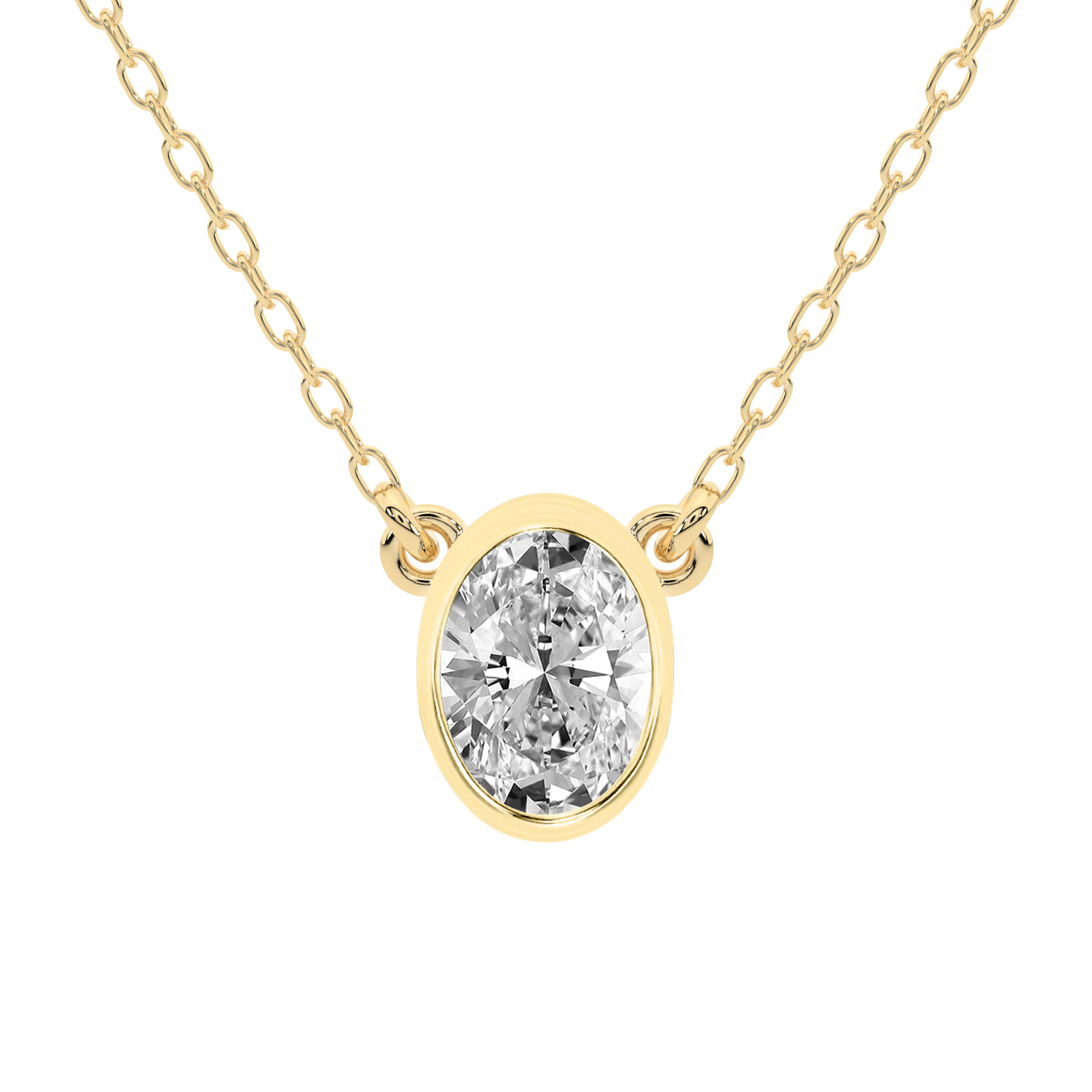 10kt Yellow Gold Classic Bezel Lab Grown Diamond Pendant front image